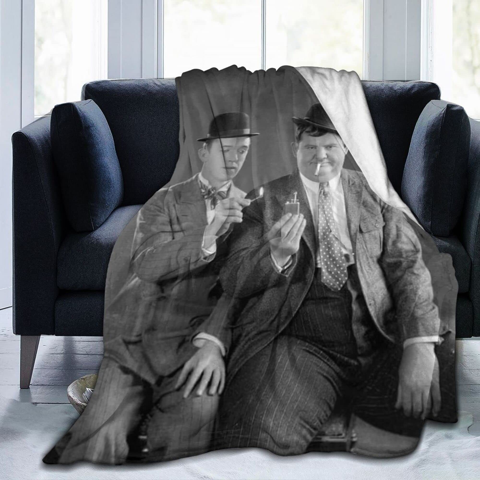 Ultra-Soft Fluffy for Laurel and Hardy Blankets & Throws Blanket Soft, Blanket Flannel Blanket for Home Outdoor Napping, Sleeping, Traveling, Camping50"x40"