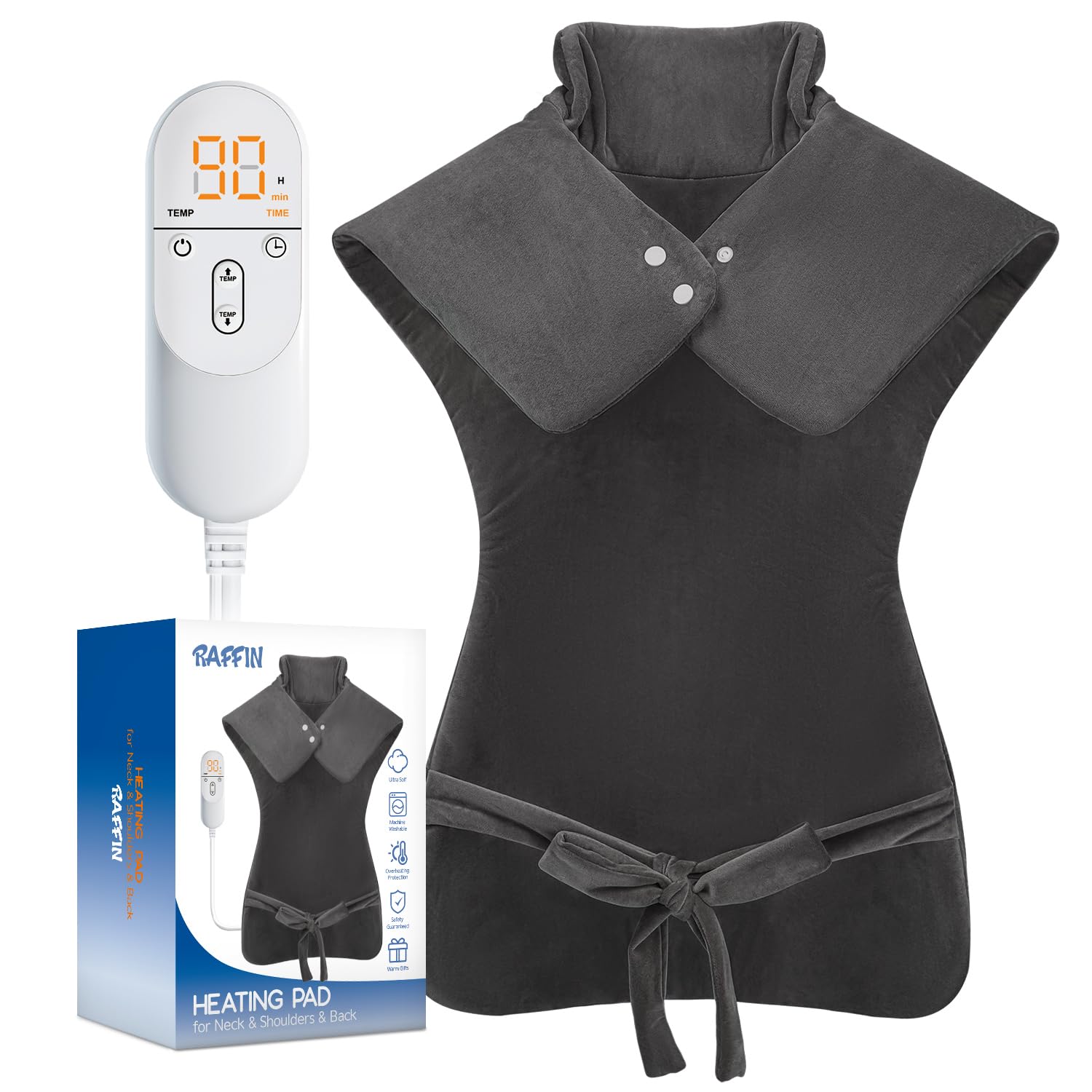 Heating Pad for Neck Shoulders Back, Christmas Gifts for Women Men Mom Dad, FSA Eligible, Large Electric Heated Pad for Full Body Pain Relief, Stocking Stuffers & White Elephant Gifts for Grandparents