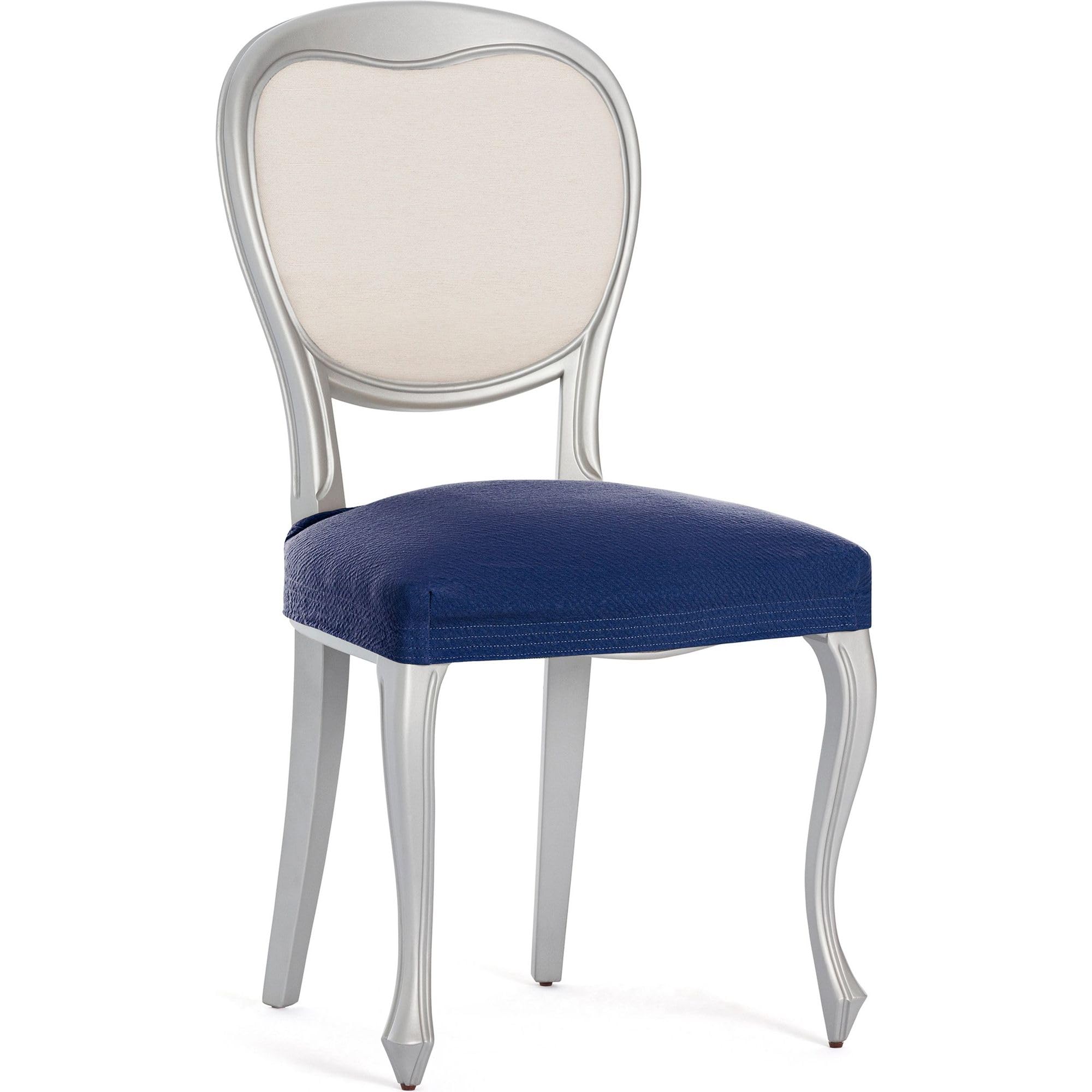 ECOMMERC3 | Pack of 2 Breathable Bi-Elastic Chair Covers – 2 Blue Chair Covers Fit Protection Against Daily Wear, Easy to Put on and Remove