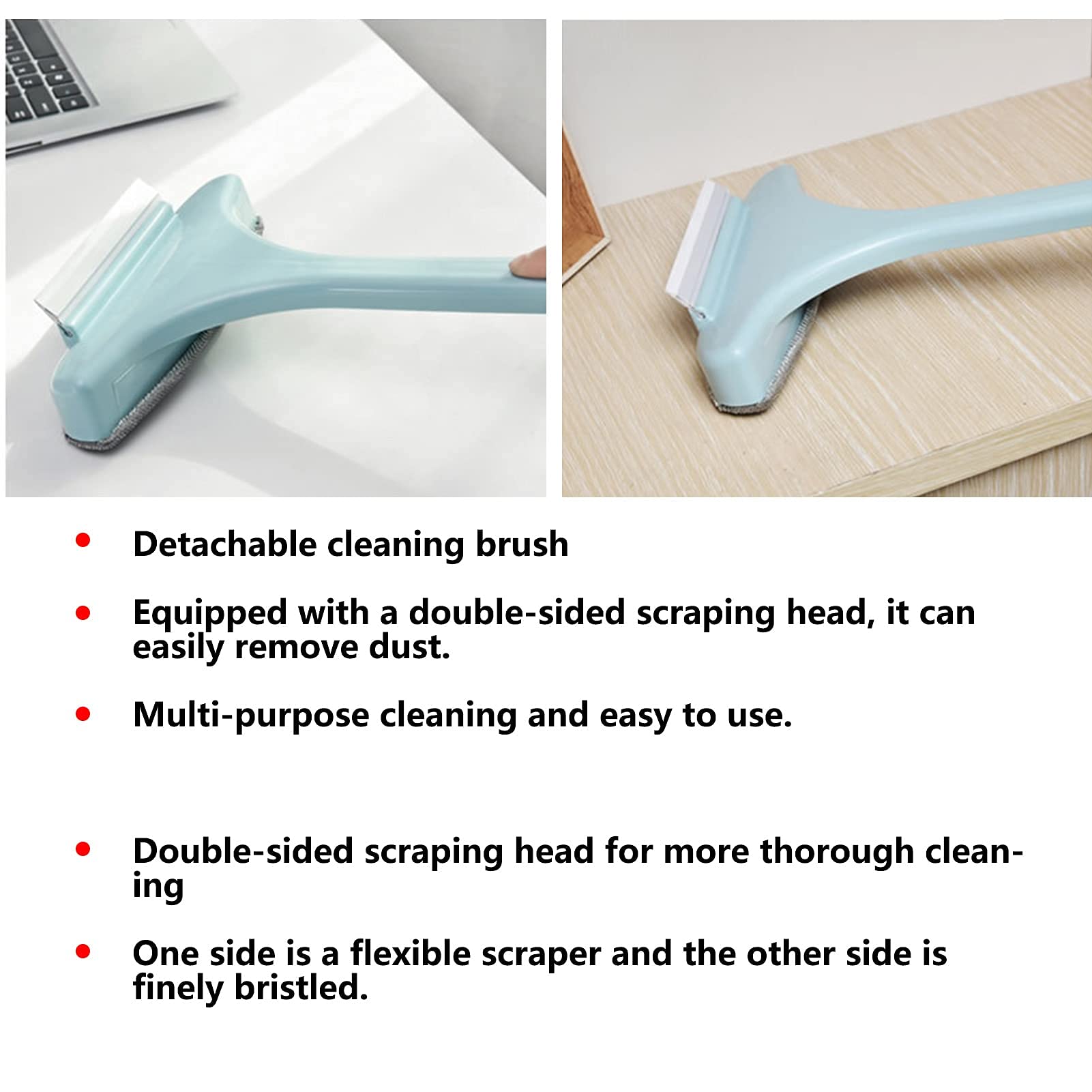 Cepillo Multifuncional para Limpiar mosquiteras y Cristales, Herramienta de Limpieza de Malla para seco y húmedo de Doble Cara con Mango Extensible para Cristales, sofás y escritorios