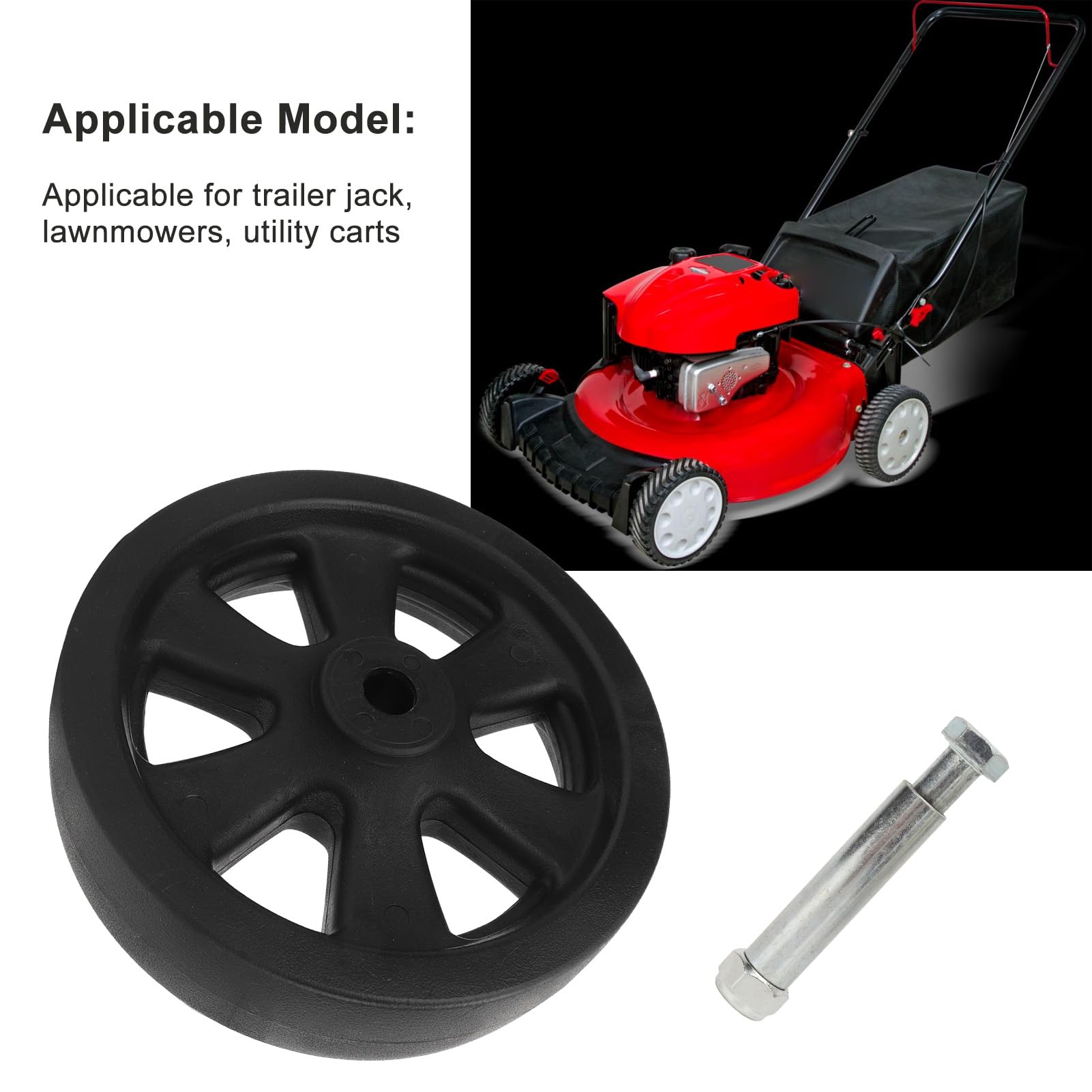 Replacement Trailer Jack Wheel, 1500lbs Lawnmowers Replacement Wheel Heavy Load Rotating Support for Heavy Equipment (Nylon Wheels)