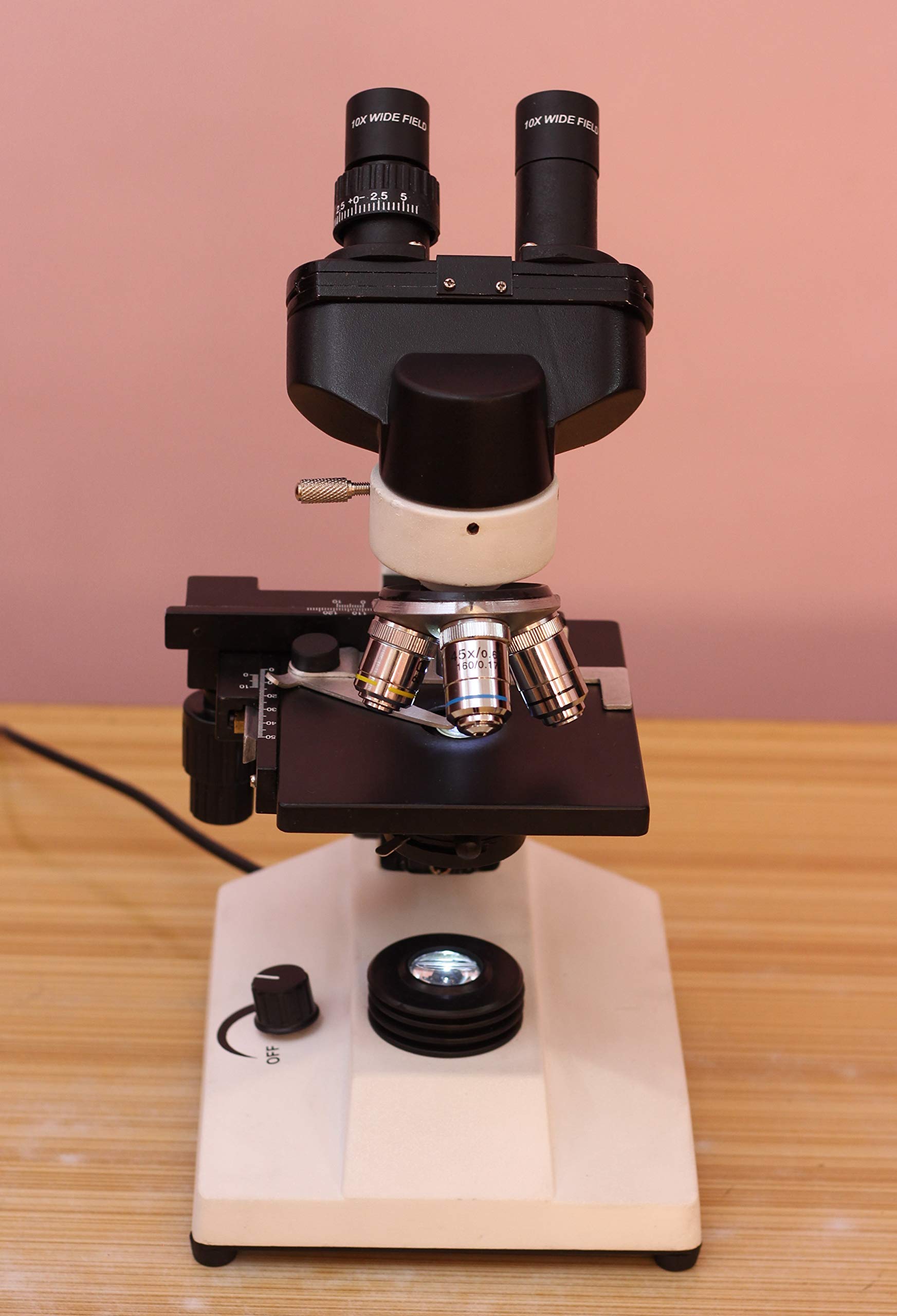 TSW Binocular Microscope for Doctors & Pathological Laboratory with Brass Achromatic Objective Lens & Inbuilt LED Illumination | TSW-MX-101 - Image 3 thumbnail