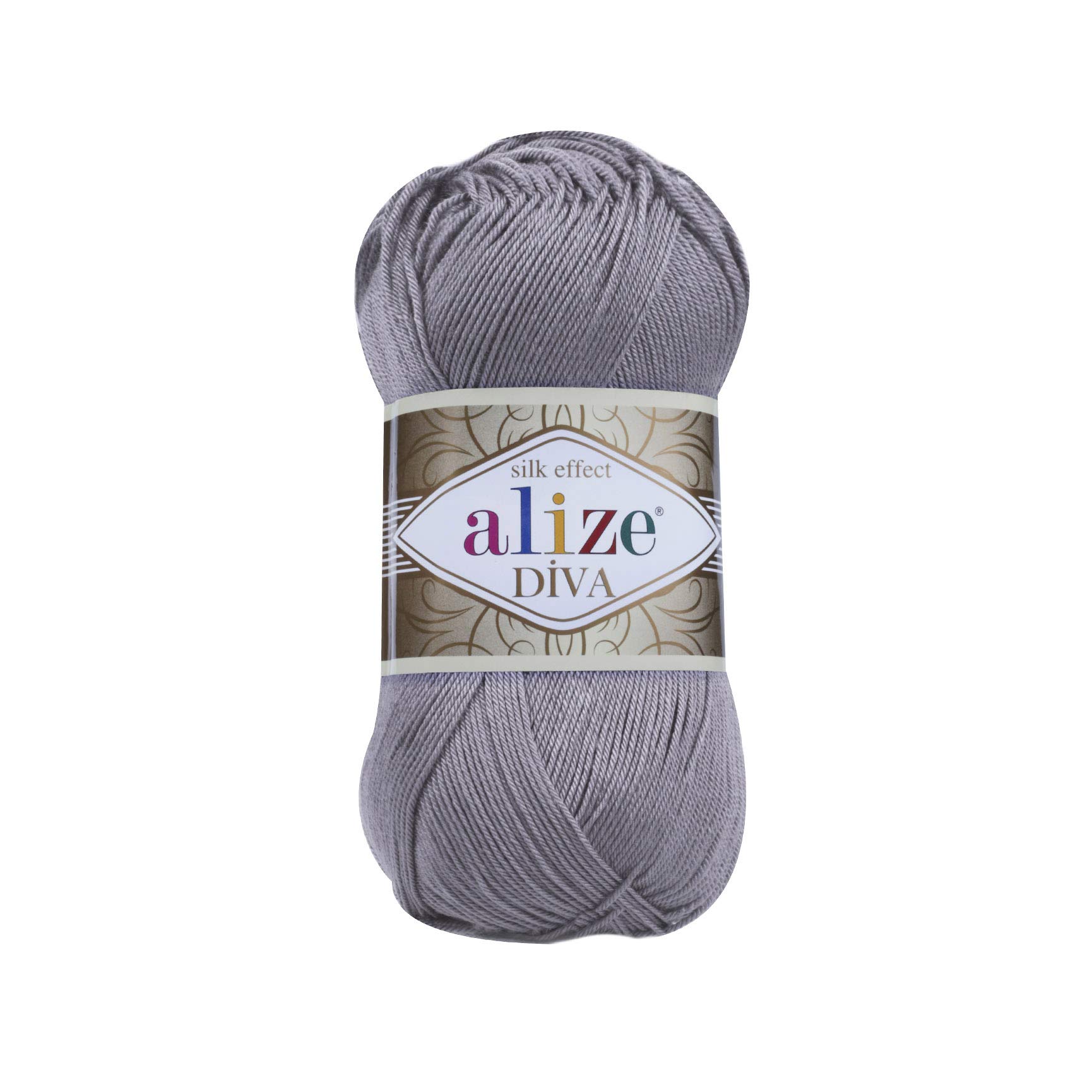 ALİZEDiva Silky Effect Hand Knitting Yarn Microfiber Acrylic Yarn Thread Crochet Art Lace Craft Lot of 5 skeins 500gr 1915 yds Hand Knitting Yarn (348- Smoky)