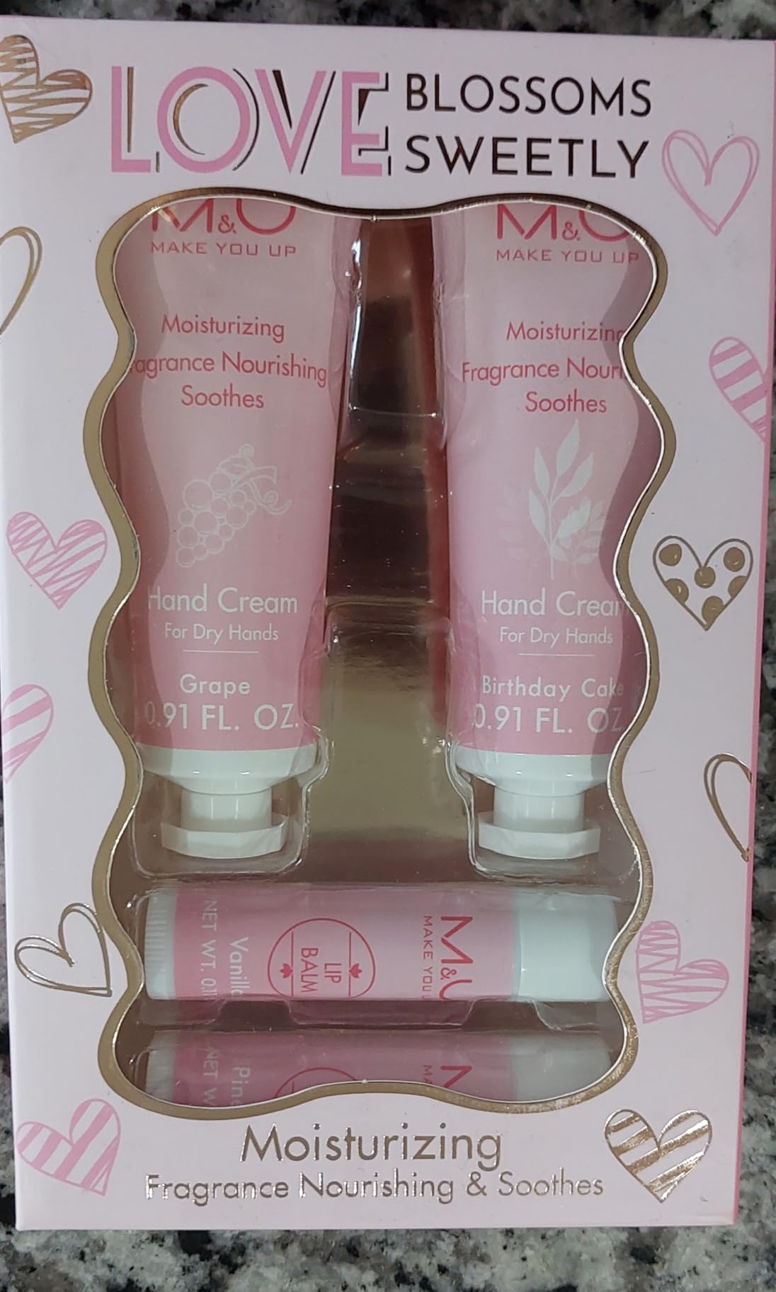 iBi Makeup 4 Piece Lip & Hand Luxury Set | 2 Moisturizing Balms + 2 Hydrating Creams, Vegan Skincare Essentials for Adults & Youths