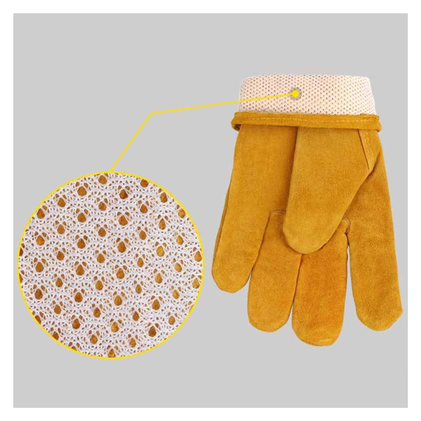 Guantes de jardinería, guantes de soldadura cortos, paquete múltiple, guantes aislantes de gamuza de cuero, guantes de trabajo antideslizantes for manipulación de construcción y corte, 2 pares(XL)