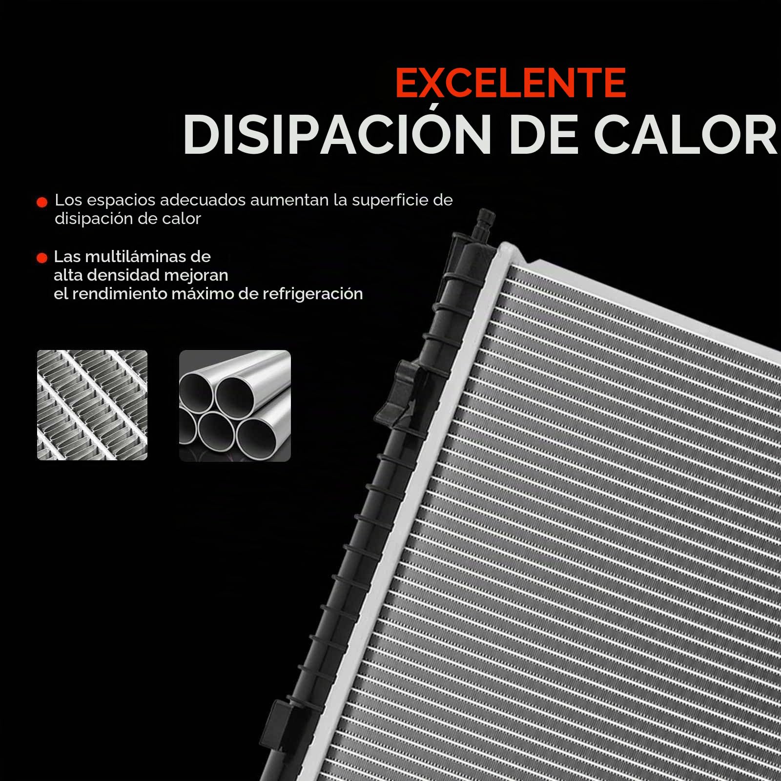 Frankberg Radiador Enfriador de agua Radiador del motor 17117570821 | Compatible con: M.i.n.i R50 R53, M.i.n.i Convertible R52