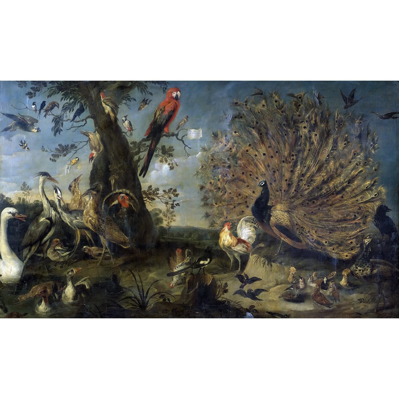 Impression giclée Concerto d'oiseaux affiche 76x101 reproduction tableau ancien musée Prado