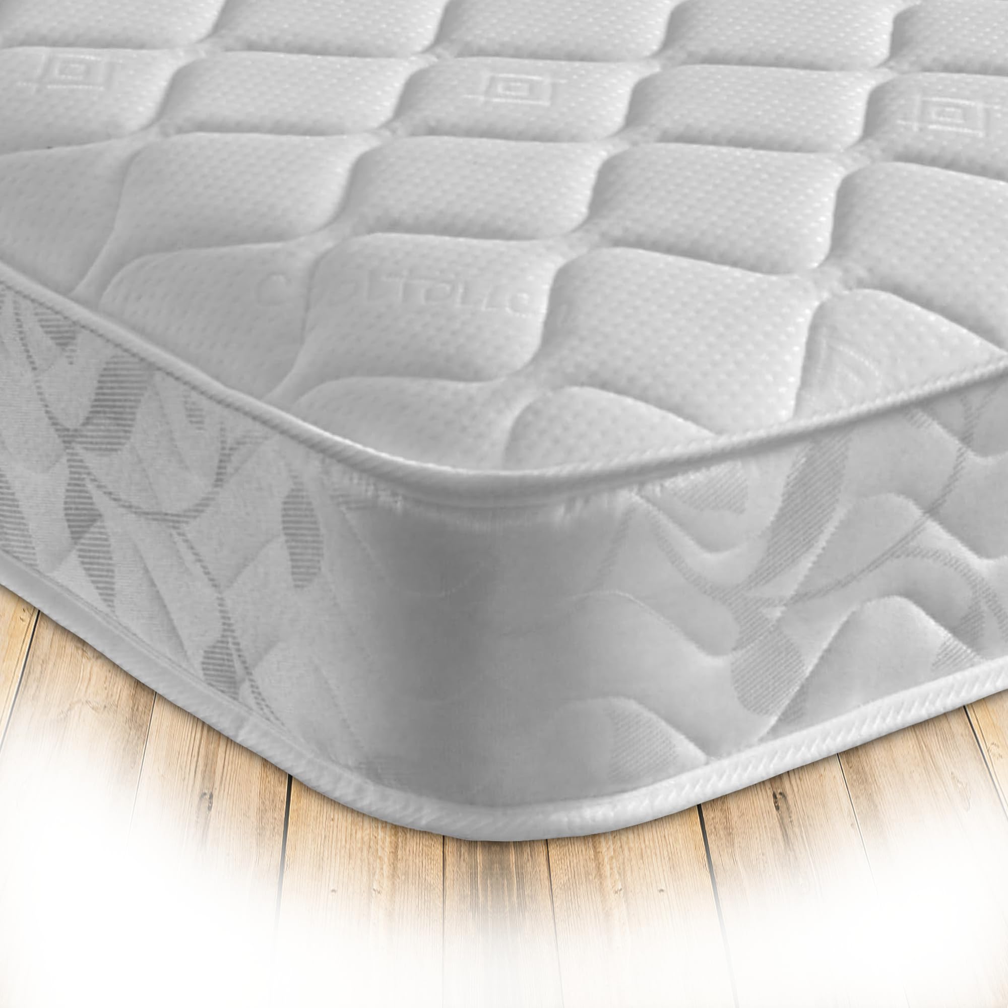 Starlight Beds Cool Touch Double Memory Foam Mattress. Coil Sprung, Memory Foam Layer, 18cm Deep, Soft Firmness, White. Double Mattress - 4ft6 x 6ft3 (135cm x 190cm)