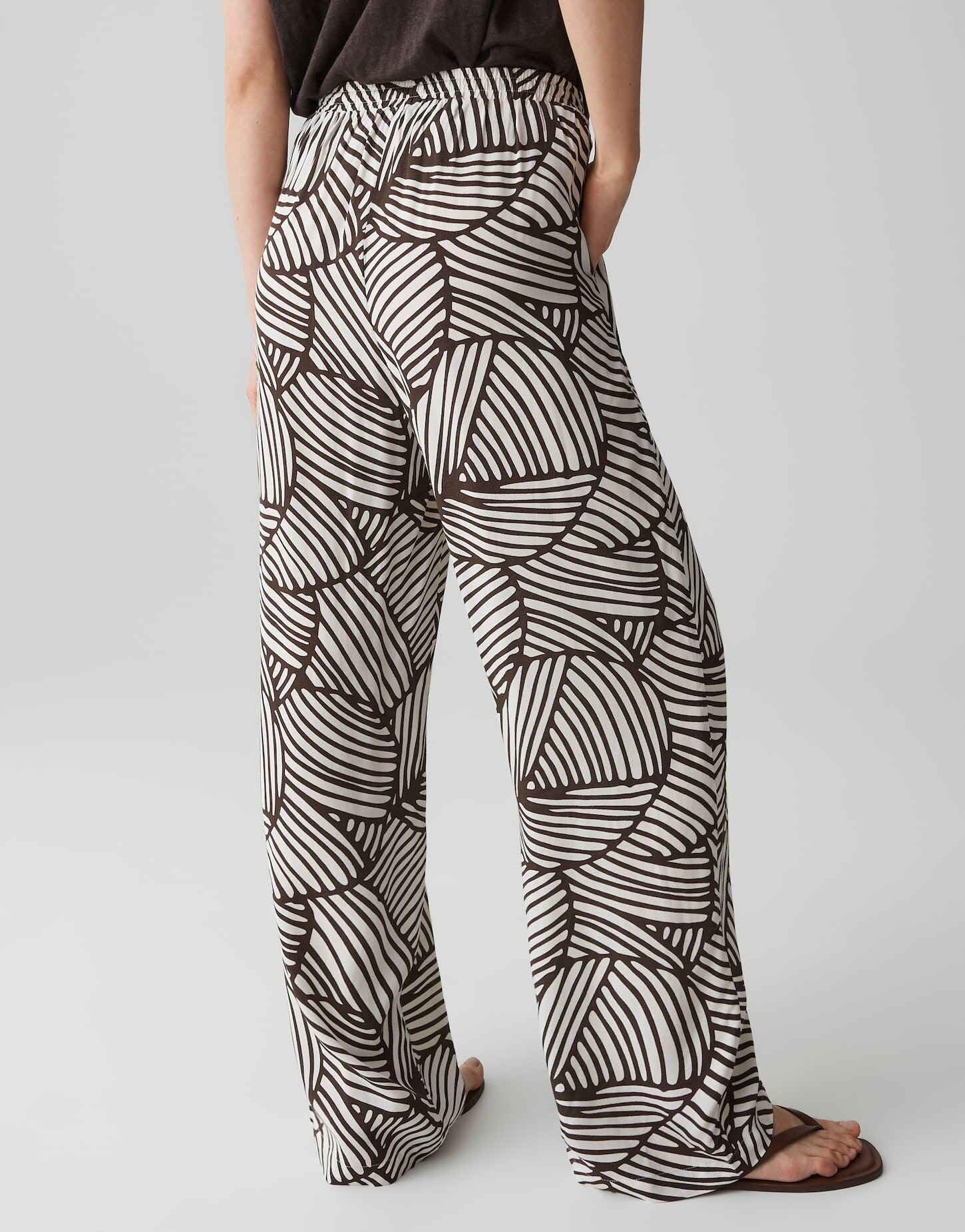 OPUS Damen Wide Leg Pants | MAROU Botanical Wide Leg Pants aus feiner Krepp Viskose