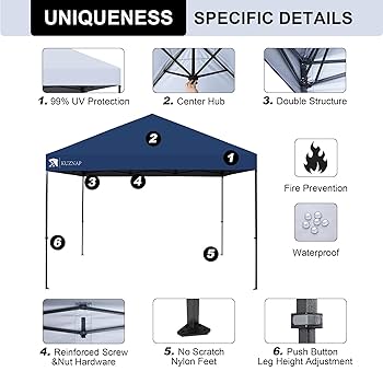 Amazon.com : KUZNAP 12'x12' Pop up Canopy Tent Patented EZ