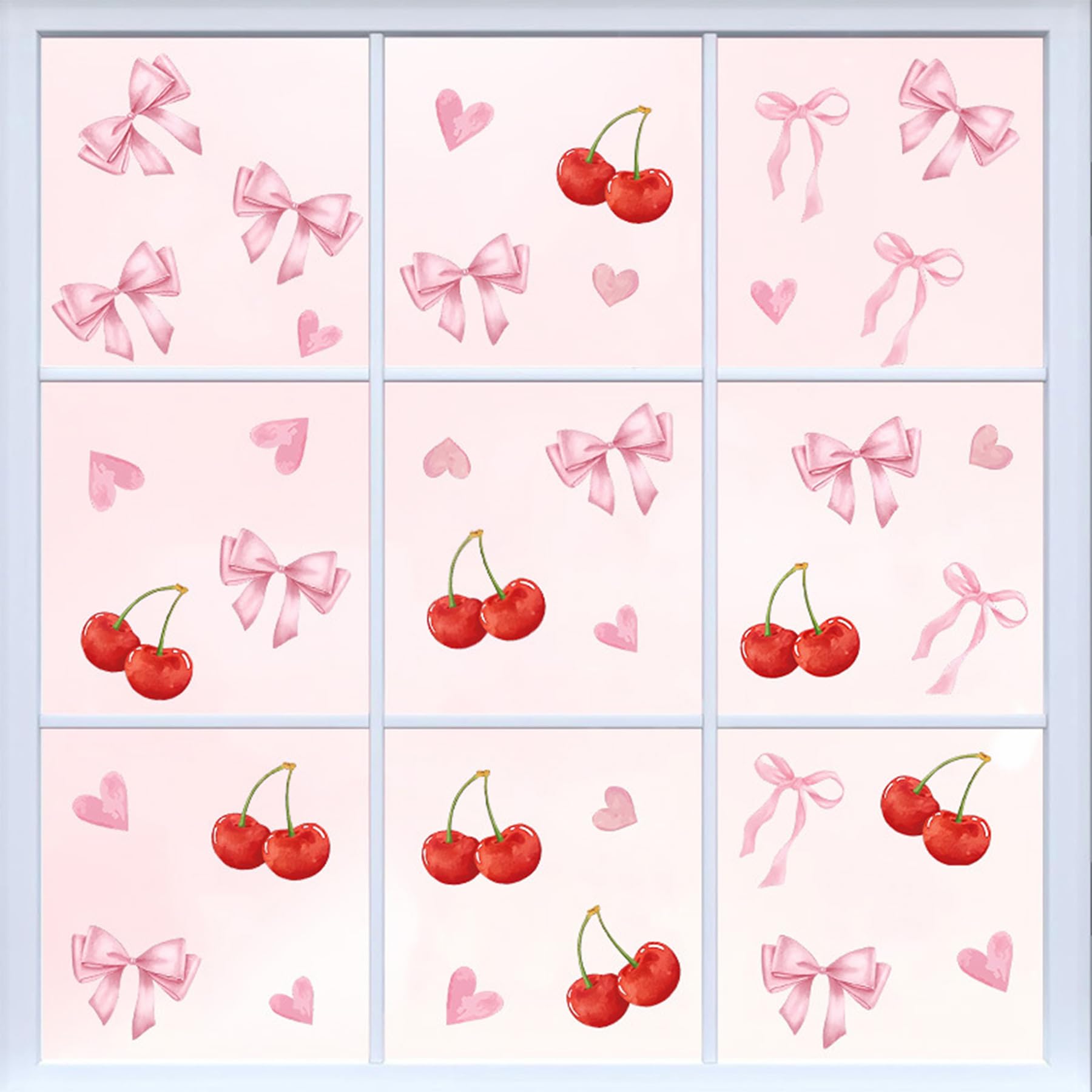 Wasise Bow Room Decor, Bow Decor Bedroom, Pink Wallpaper, Wall Stickers for Girls Room Cute Cherry Wallpaper - Image 4