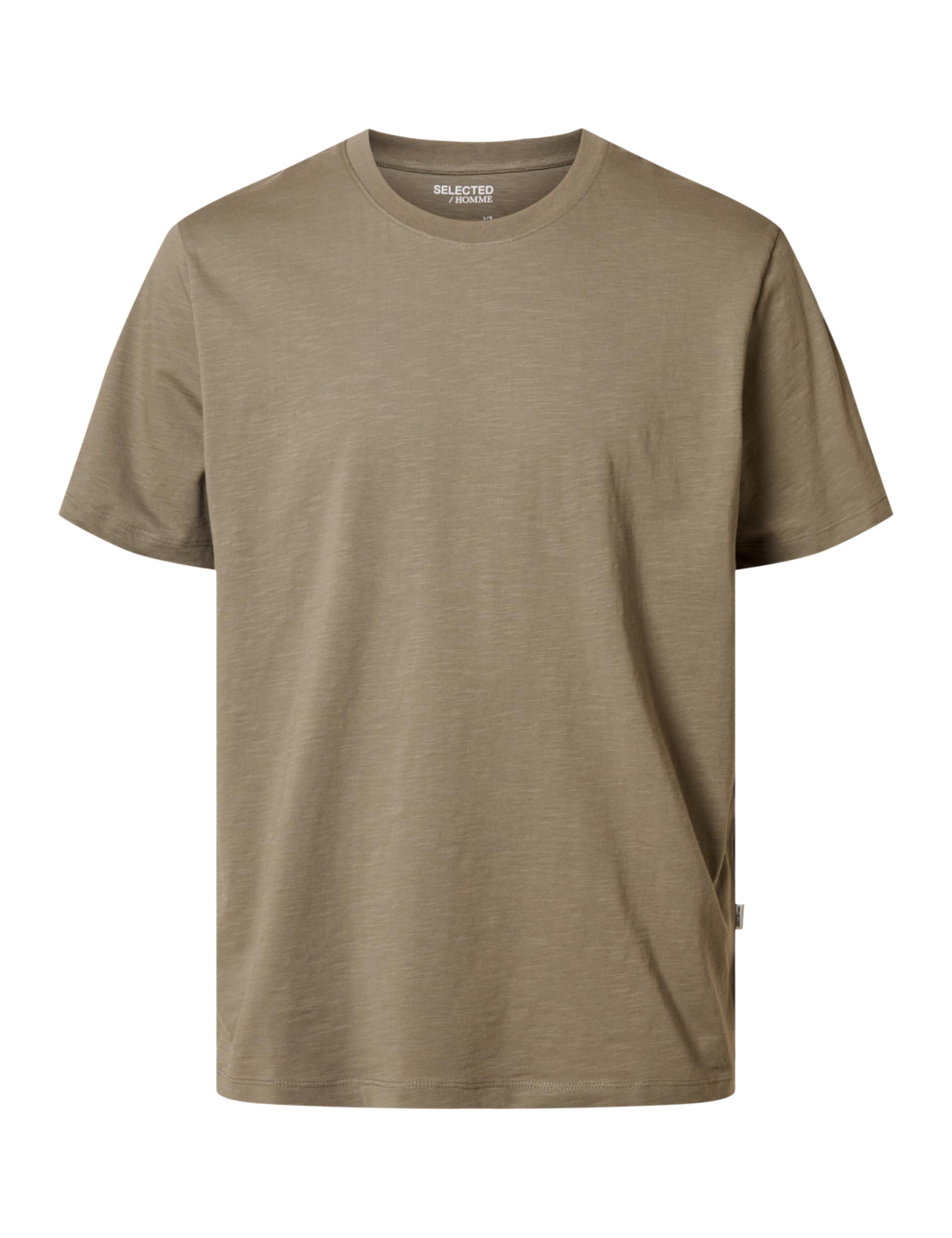 Selected Homme Men's Vetiver Slhaspen Slub Ss O-Neck Tee Noos T-Shirt, Xxl