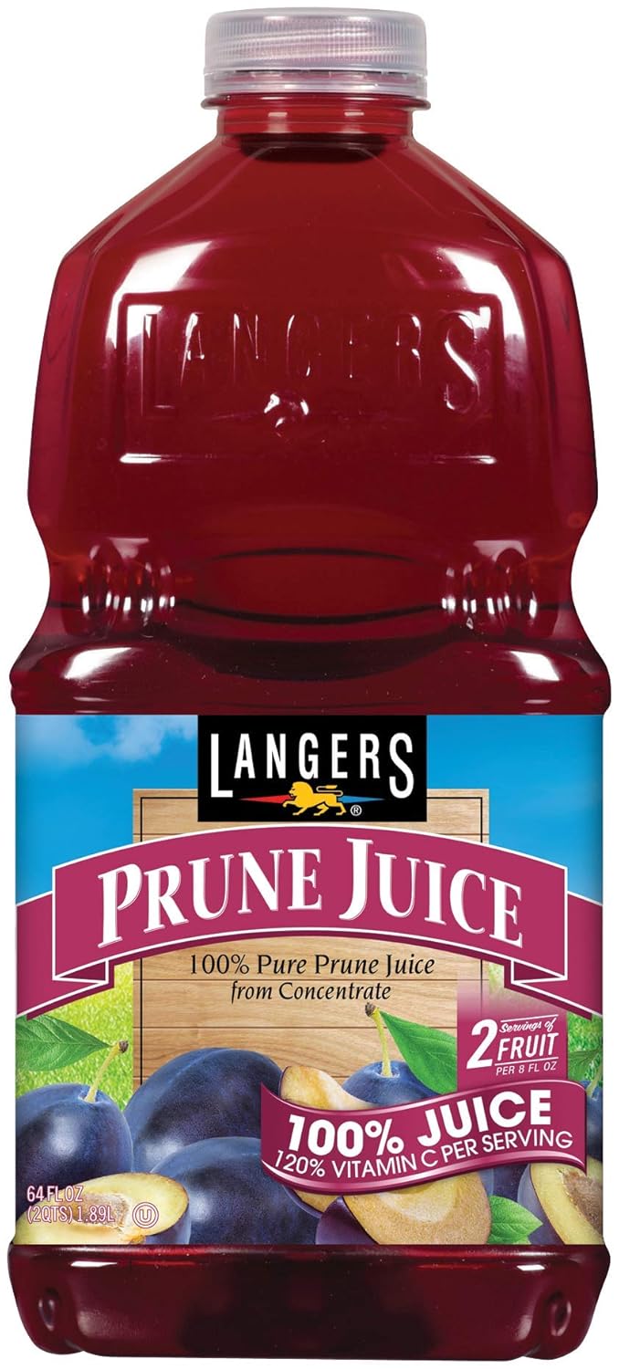 Langers Juice, Prune Plus, 64 Fluid Ounce (Pack of 8