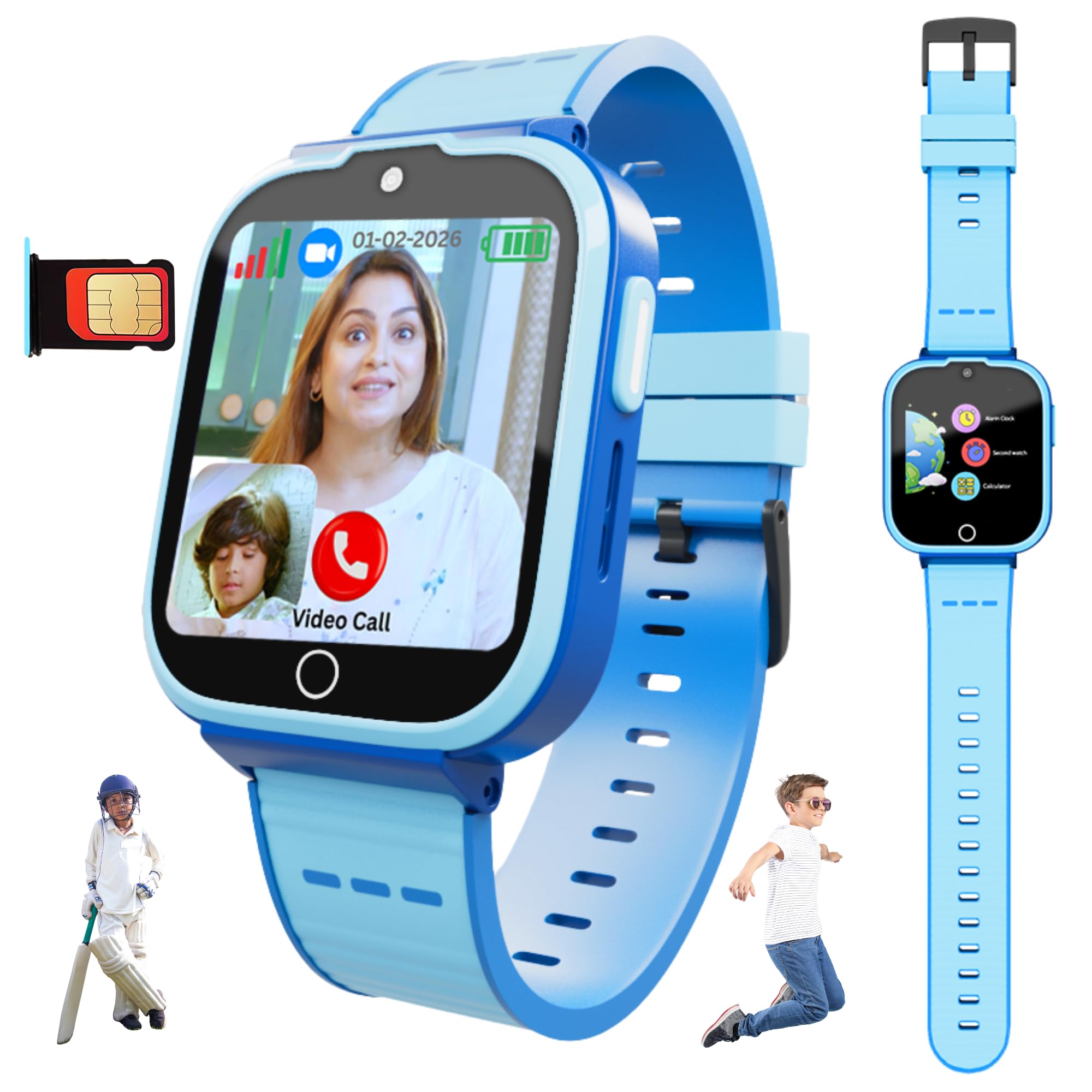 SPIKY Cyclops Kids Smartwatch | WiFi, Geo Fencing, Video Call, Voice Call, SOS | Best for Kids Boys & Girls | Suitable for 4 to 14 Years | 4G Calling GPS Watch with IP67 Waterproof (Blue)-image-28