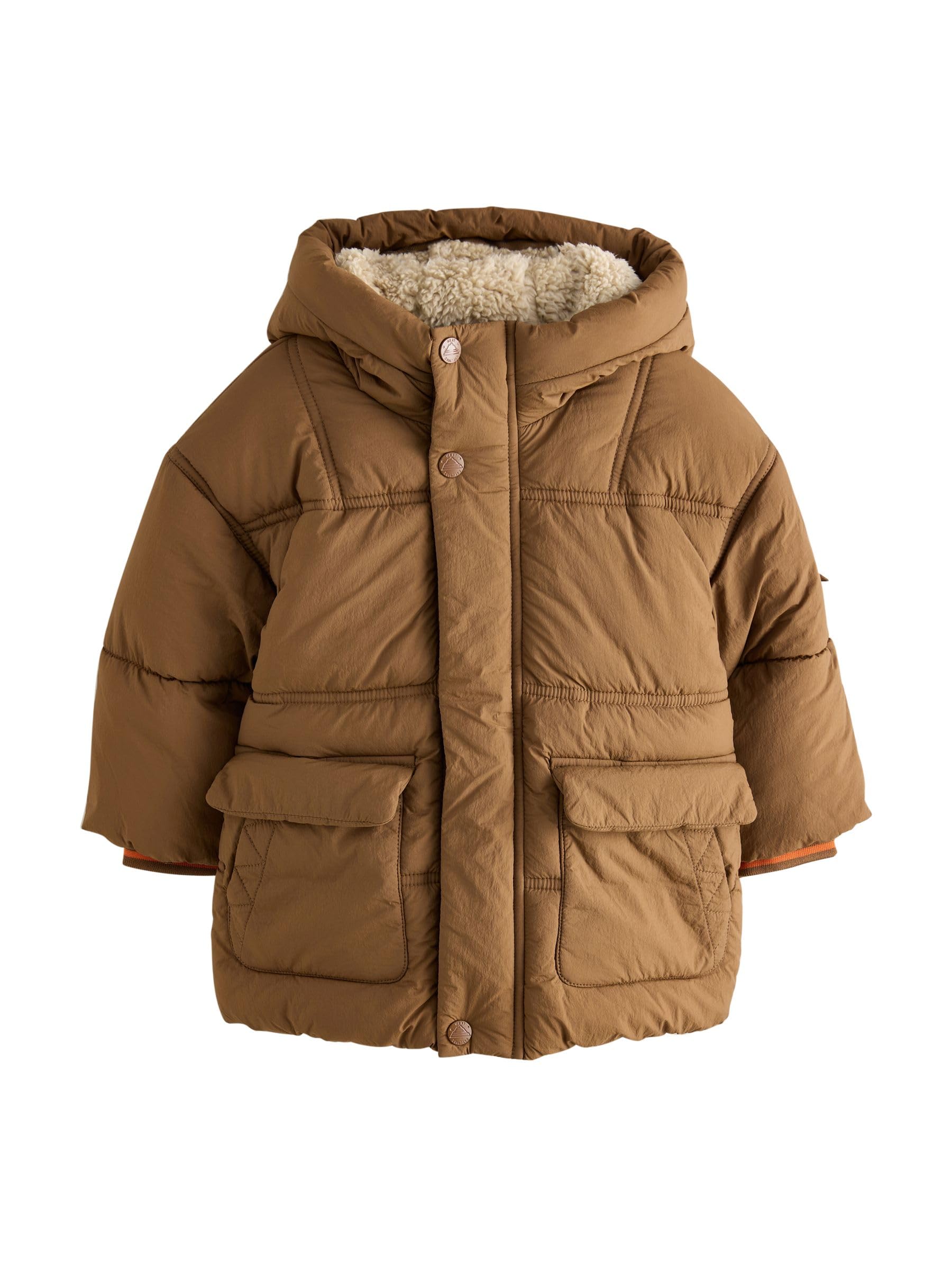 NEXT Niños Abrigo impermeable acolchado con forro de borreguito