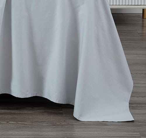 Miniatura 4 de Chezmoi Collection Juego de sábanas de sarga de algodón 100% de 250 hilos, tamaño King, 4 piezas, suaves, transpirables, lisas, de 16 pulgadas de