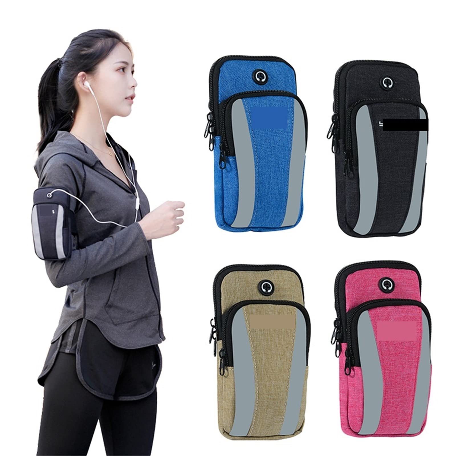 ZAPORA Arm Band Running Arm Bags Sleeve Sports Waterproof Pouch Gym Belt Small Arm Mobile Phone Armband Holder Bags Men (Color : Hortel�)-image-7