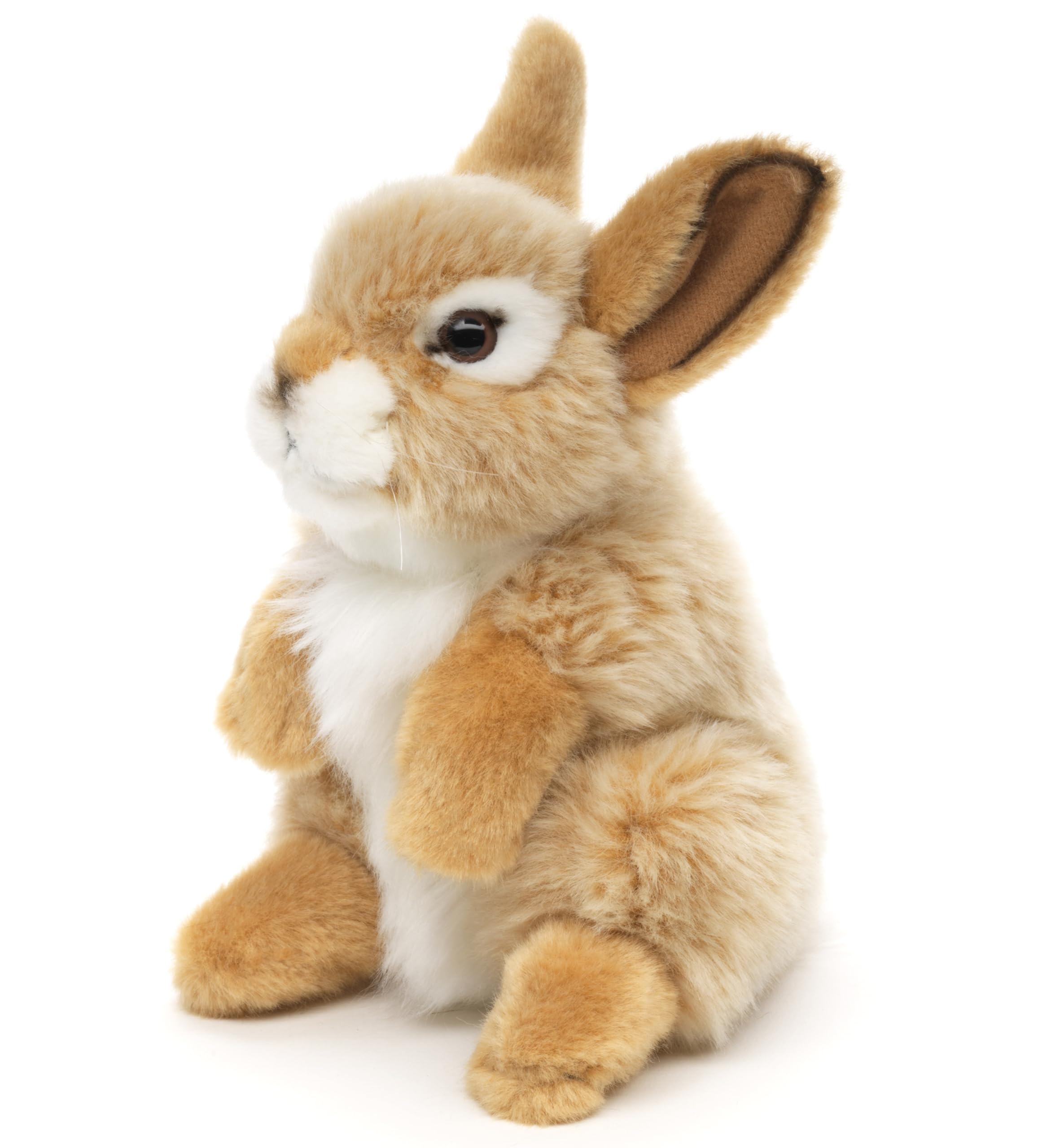 Uni-Toys - Rabbit, standing (beige) - 18 cm (height) - plush rabbit - plush toy, cuddly toy