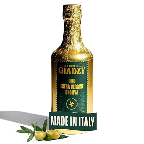 Giadzy by Giada de Laurentiis Aceite de Oliva Virgen Extra - Aceite de oliva italiano prensado en frío sin filtrar de primera calidad, envoltura