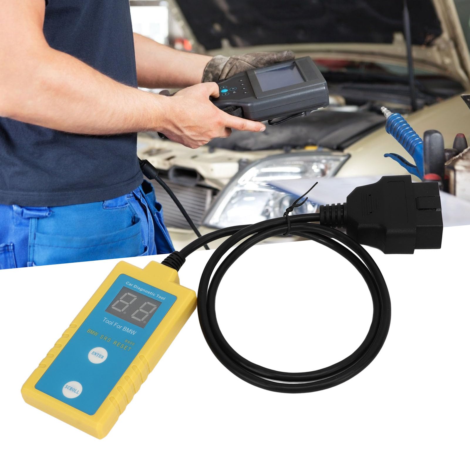 SRS Scanner Compatible con E36 E46 E34 E38 E39 Z3 Z4 X5 1994 2003 Herramienta de Diagnóstico y Reset para SRS con Detección Precisa y Cable de 20 Pines