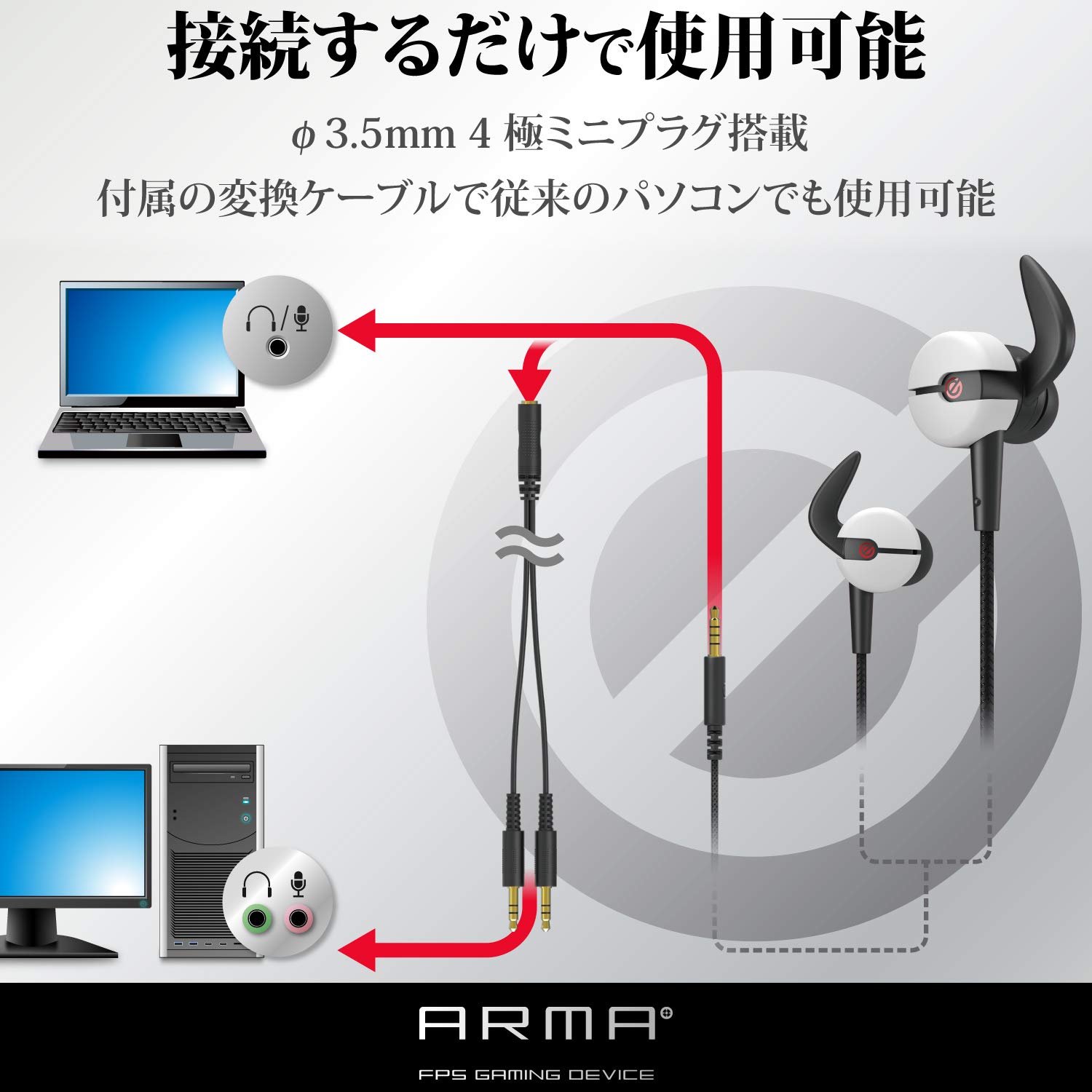 エレコム　ARMA ゲーミングイヤホンマイク ヘッドセット Amazon.co.jp: エレコム ゲーミングヘッドセット イヤホン 【ARMA