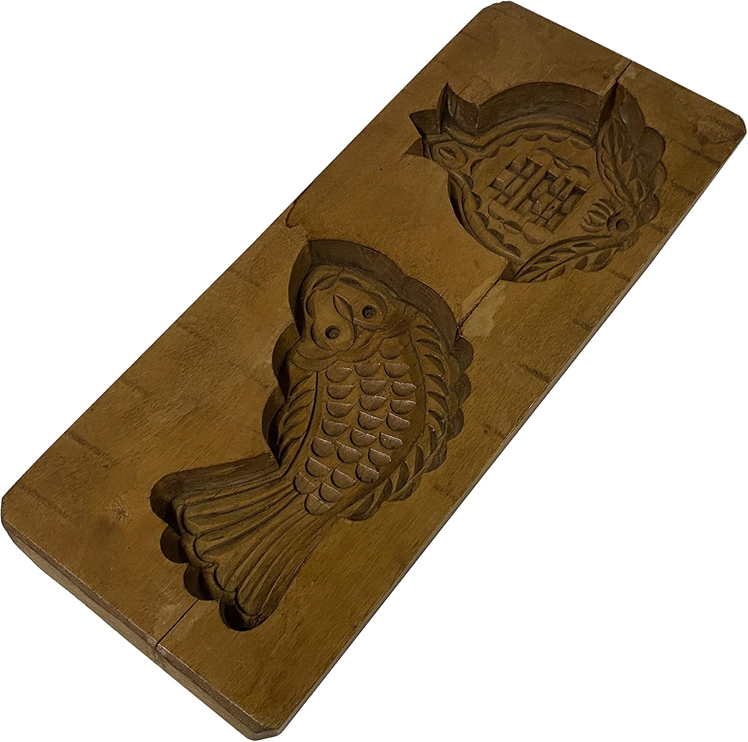 Vintage Wood Flower Fish Pattern Cake Soap Maker Mold Board Aws2442
