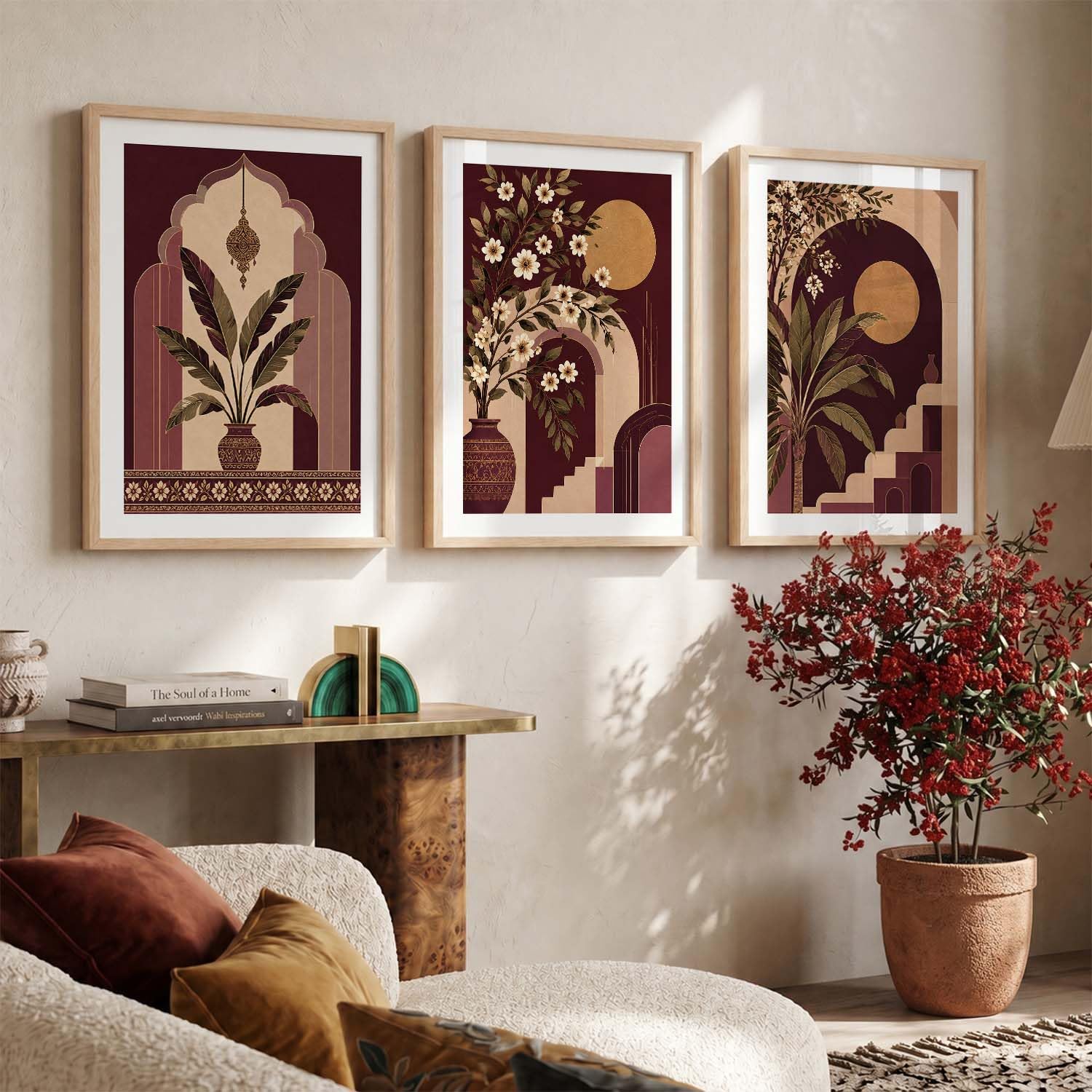 BOHO Floral Wall Art Set - 3 Frames FREE SHIPPING -8 BOHO Floral Wall Art Set - 3 Frames FREE SHIPPING -8