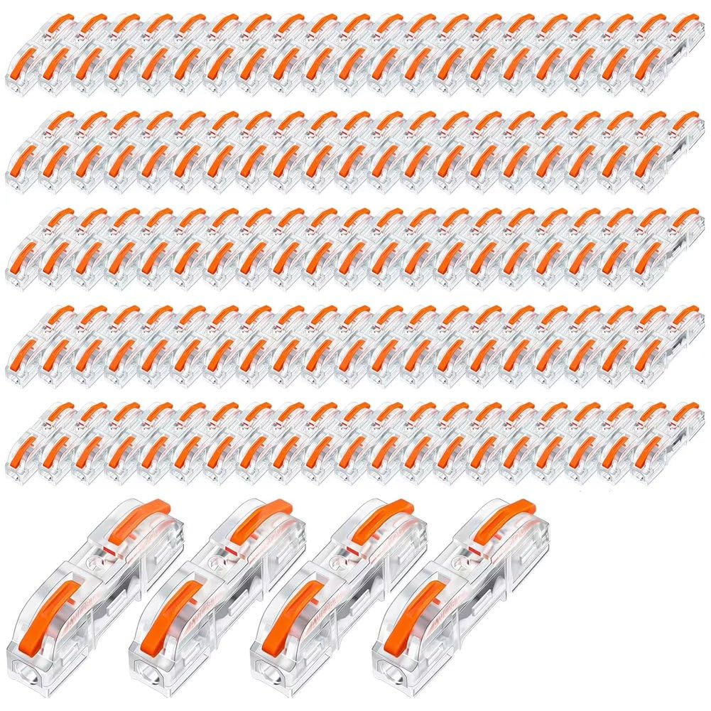 Jnchdghwa As Shown Quick Inline Wire Connectors 100Pcs Transparent Compact Cable Terminal Connector