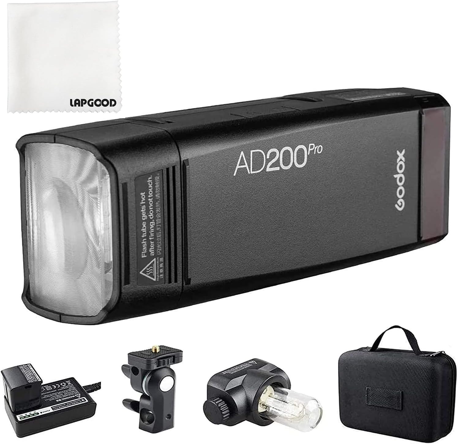 Godox AD200Pro, External Flash for Camera, AD200Pro TTL 2.4G HSS 1/8000s Pocket Flash Light Double Head 200Ws with 14.4V/2900mAh Lithium Battery, 500 Full Power Flashes, 0.01-1.8s Recycling
