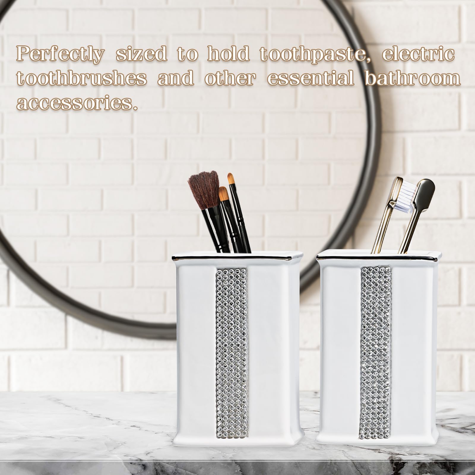 Set di 4 Accessori Bagno in Ceramica nera e beige dispenser porta sapone Coro