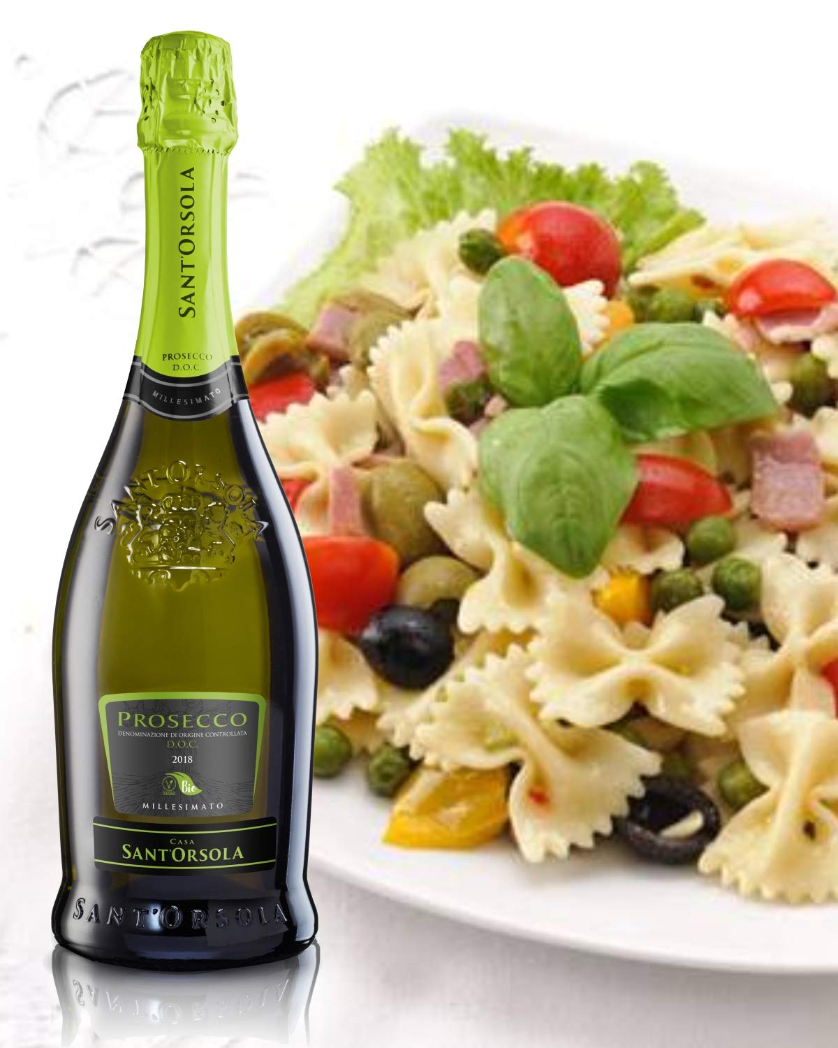 Sant'Orsola - Prosecco D.O.C. Millesimato Biologico, da Uva Glera, Gusto Fresco con Note Minerali, 6x750 ml