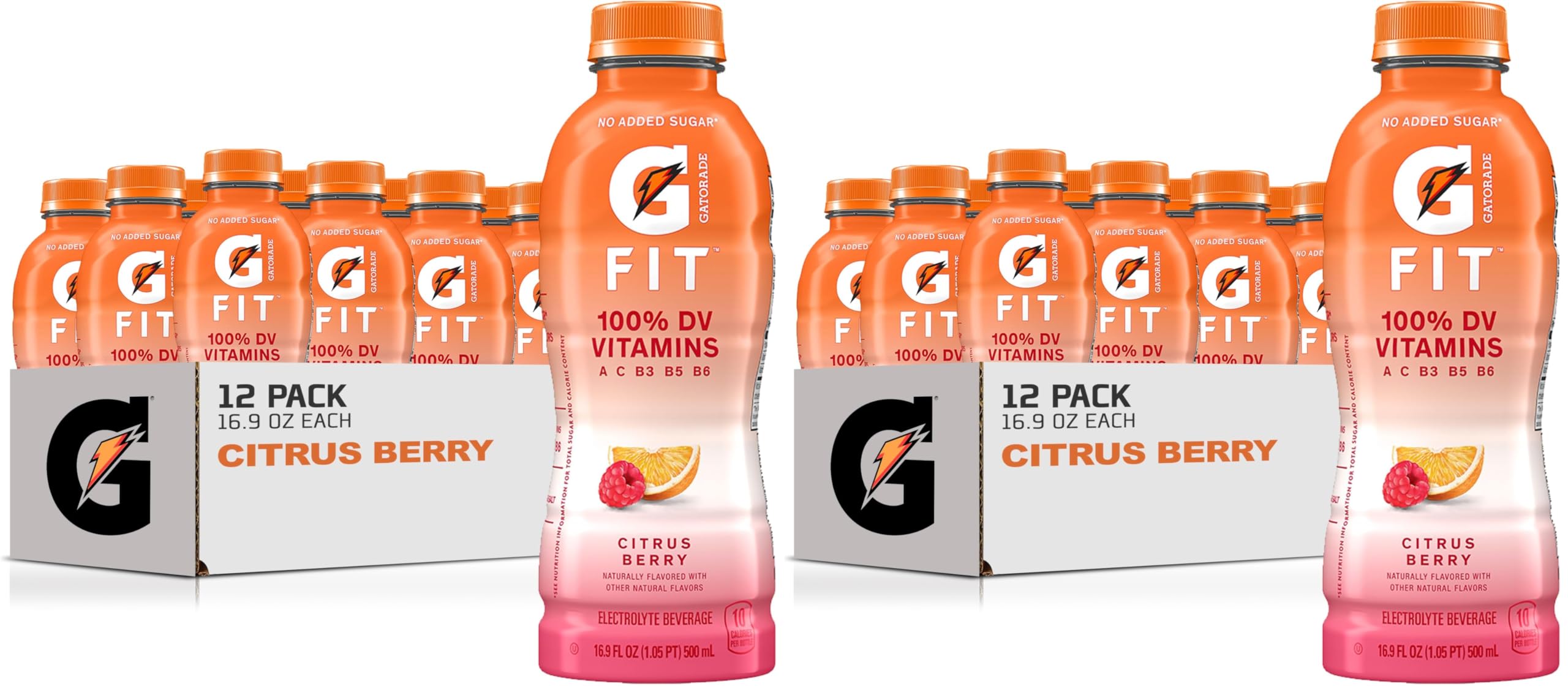 Gatorade Fit Electrolyte Beverage,Healthy Real Hydration,Citrus Berry,16.9.oz Bottles,(Pack of 24)