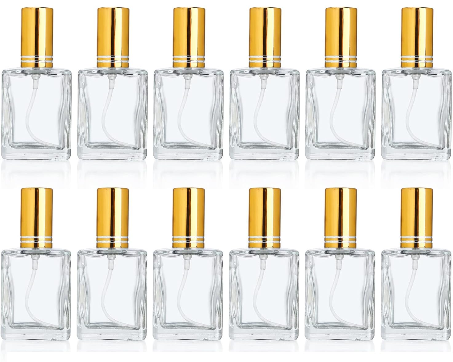 12pcs 10ml Transparent Empty Glass Pocket Bottle With Gold Metallic Spray Pump Refillable Bottle Saniztizer, Toner, Perfume, Attar, Lotion, Moisture, Oil-image-27