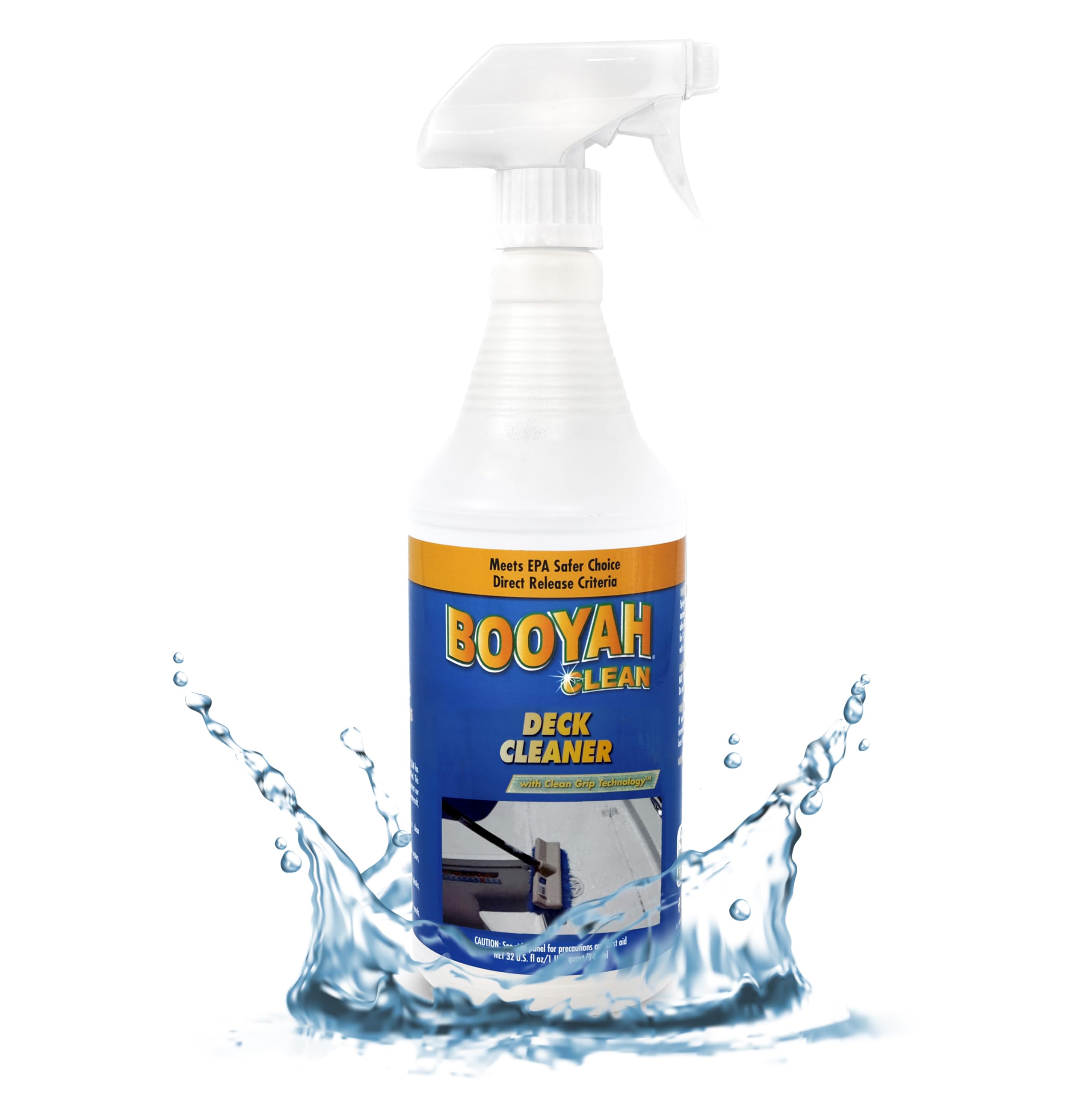 BooYah CleanDeck Cleaner – Works on Non-Skid and Flat Surfaces to Remove Grime, Stains, Fish Blood, Oil, Grease, Black Streaks, and Soot – Meets EPA Safer Choice Direct Release Criteria