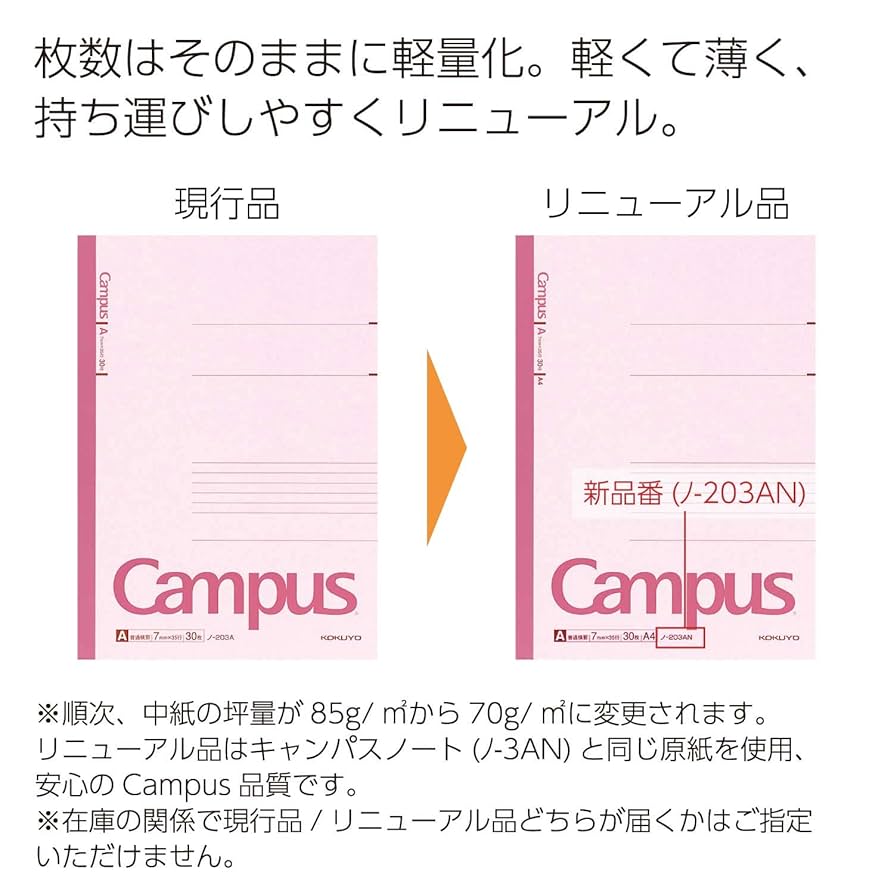 KOKUYO Campus A4ノート 30ページ Amazon | コクヨ キャンパスノート A4 A罫 30枚 ノ-203A