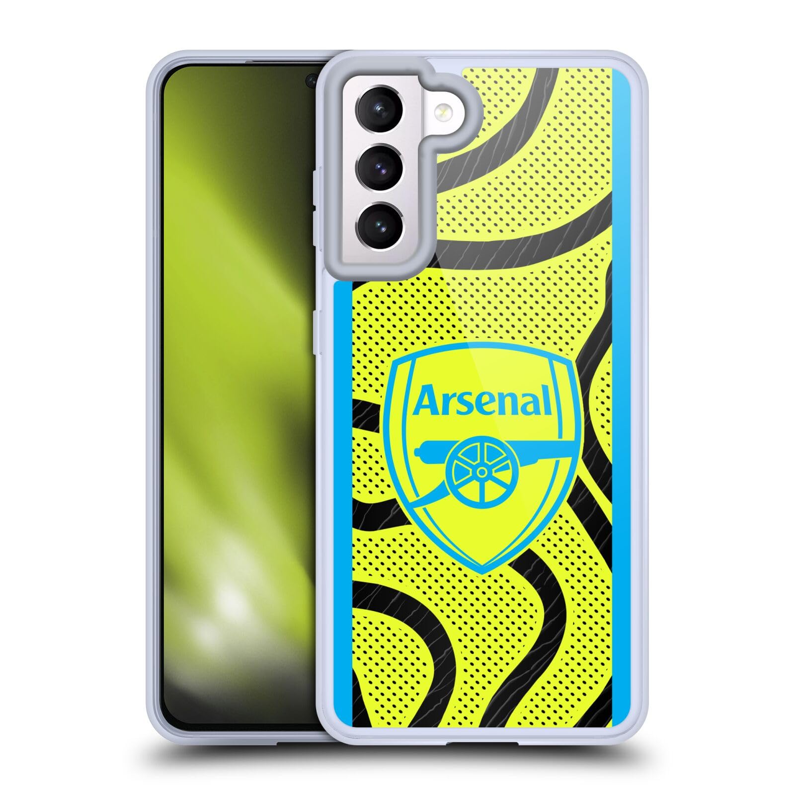 Head Case Designs Officially Licensed Arsenal FC Away 2023/24 Crest Kit Gel Case [Military Grade Protection] Compatible with Samsung Galaxy S21 5G and Compatible with MagSafe