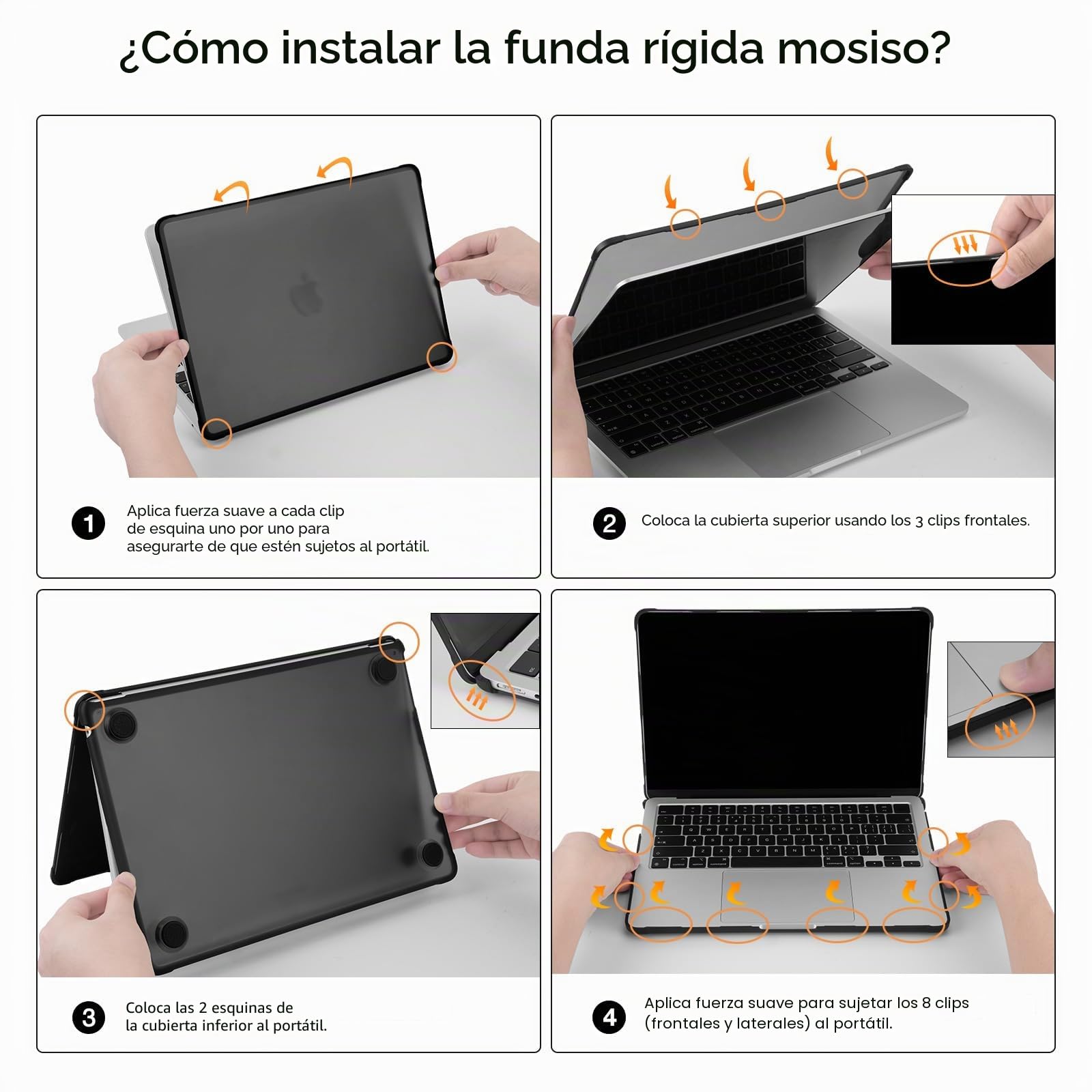 MOSISO Funda Compatible con MacBook Air 13 Pulgadas 2026 2025-2022 M5 A3449 M4 A3240 M3 A3113 M2 A2681, Esquinas Antigrietas Protectora Carcasa Rígida Plástico con Borde TPU Suave, Medianoche Clara