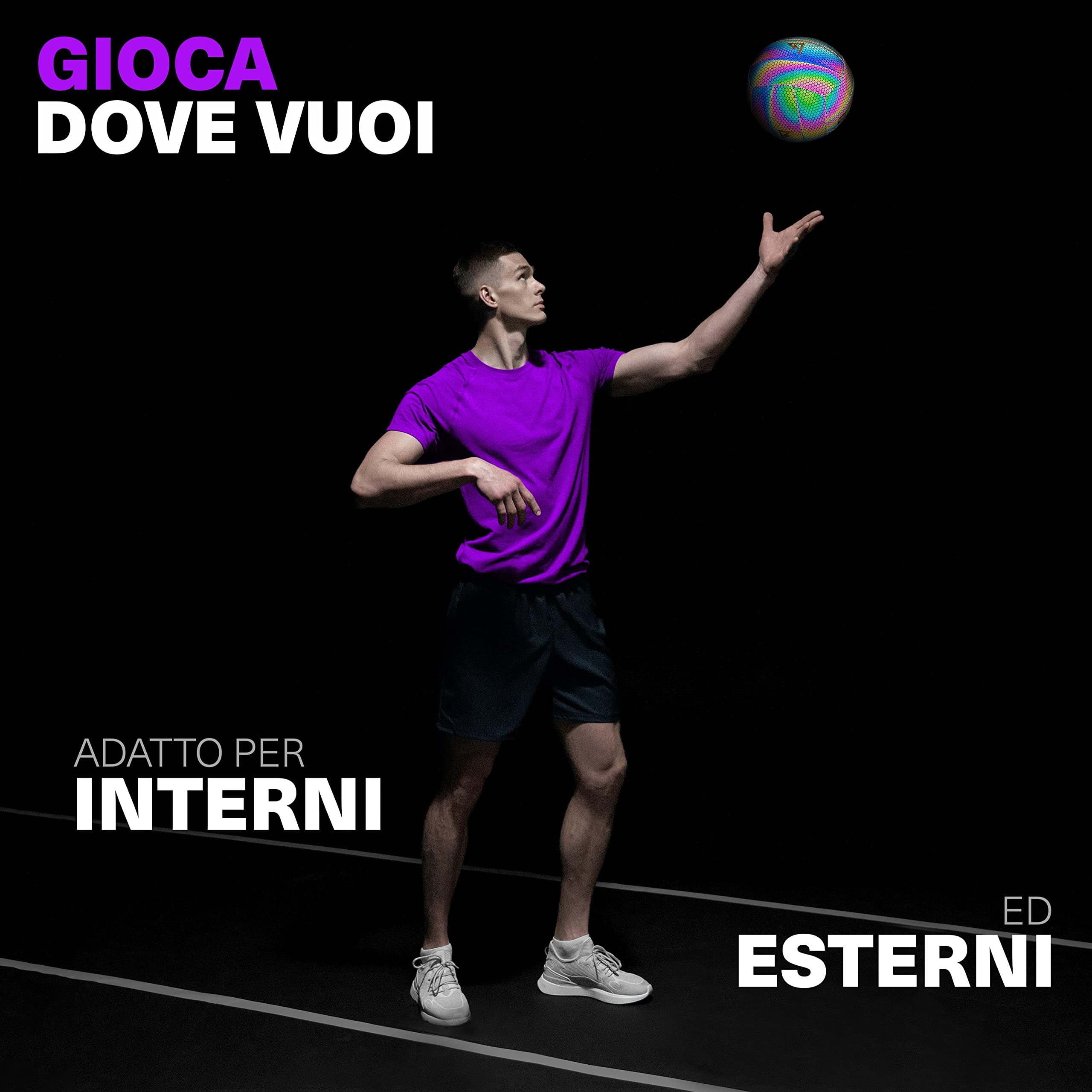 Pallone Da Pallavolo Bright Olografico - Misura 5, Per Interni Ed Esterni - Foto 10