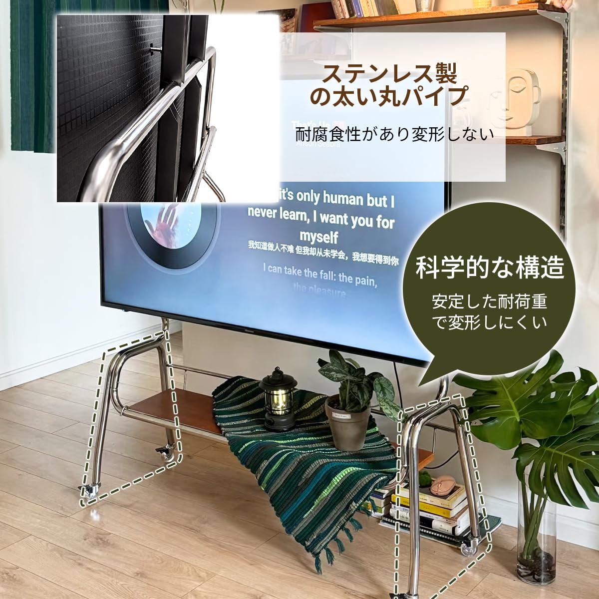 Amazon｜Pekaro キャスター付きテレビスタンド 自由に移動可能 32-85