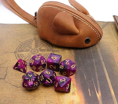 Miniatura 5 de Juego de 7 dados DND para Dungeon and Dragons MTG D&D D20 D12 D10 D8 D6 D4