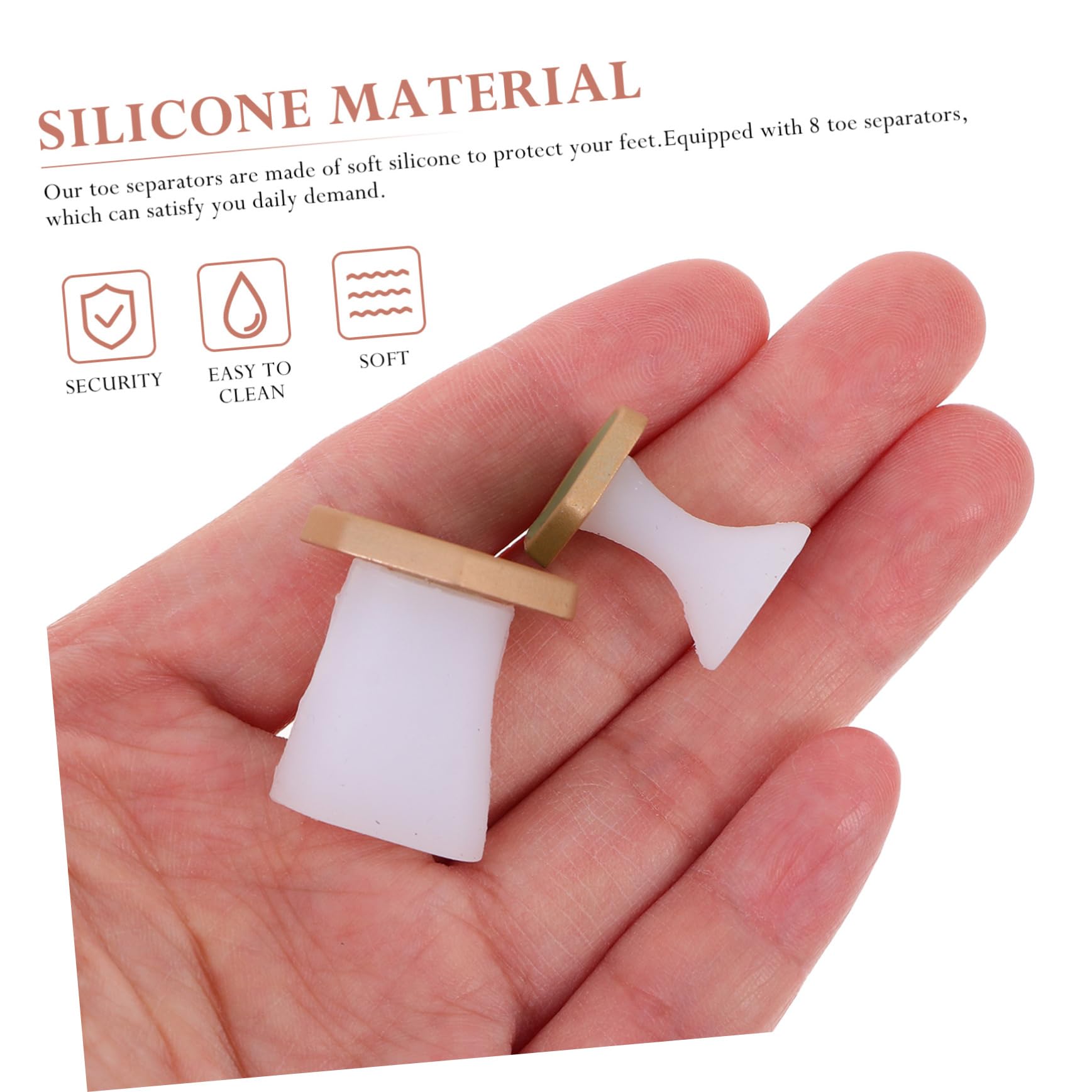SHERCHPRY 8Pcs Silicone Toe Separators Comfortable Toe Protectors for Nail Art and Reusable Toe Dividers for Bunion Relief and Toe Alignment Easy to Clean and Durable