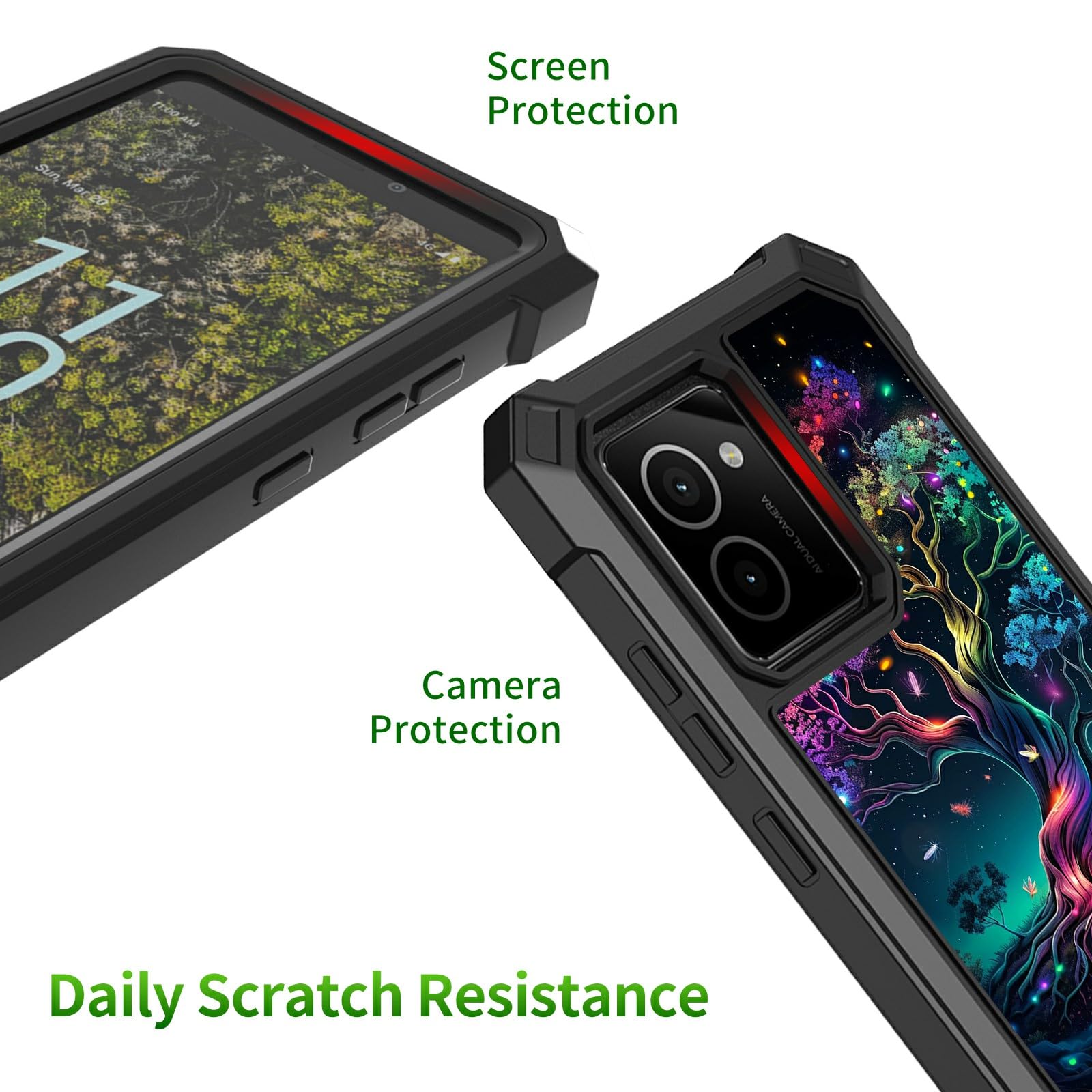 Amazon.com: RWUTYTIUL for Cricket Magic 2 5G 2024 Phone Case w/1 * Screen  Protector, Shockproof Heavy Duty Dual Layer Protective Hard PC Soft  Silicone Case for Cricket Magic 2 5G, Tree :