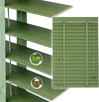 2" Slats Wood Blinds for Indoor Windows, Custom Wood Window Blinds, Wooden Venetian Horizontal Blinds & Shades for Indoor Windows, Office, Living Room, Bedroom
