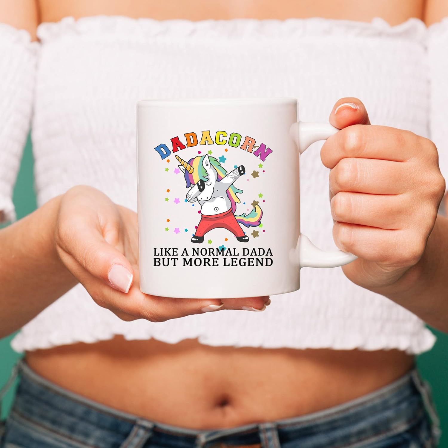 One-Day Sale: Up to 50% Off Funny Unicorn Coffee Mug with Quote For Dad - Dadacorn Like A Normal Dada, But More Legend- Birthday Father's Day, Valentine's Day For Daddy From Son Daughter- White Fine Bone 11 oz Up To 60% OFF Funny Unicorn Coffee Mug with Quote For Dad - Dadacorn Like A Normal Dada, But More Legend- Birthday Father's Day, Valentine's Day For Daddy From Son Daughter- White Fine Bone 11 oz