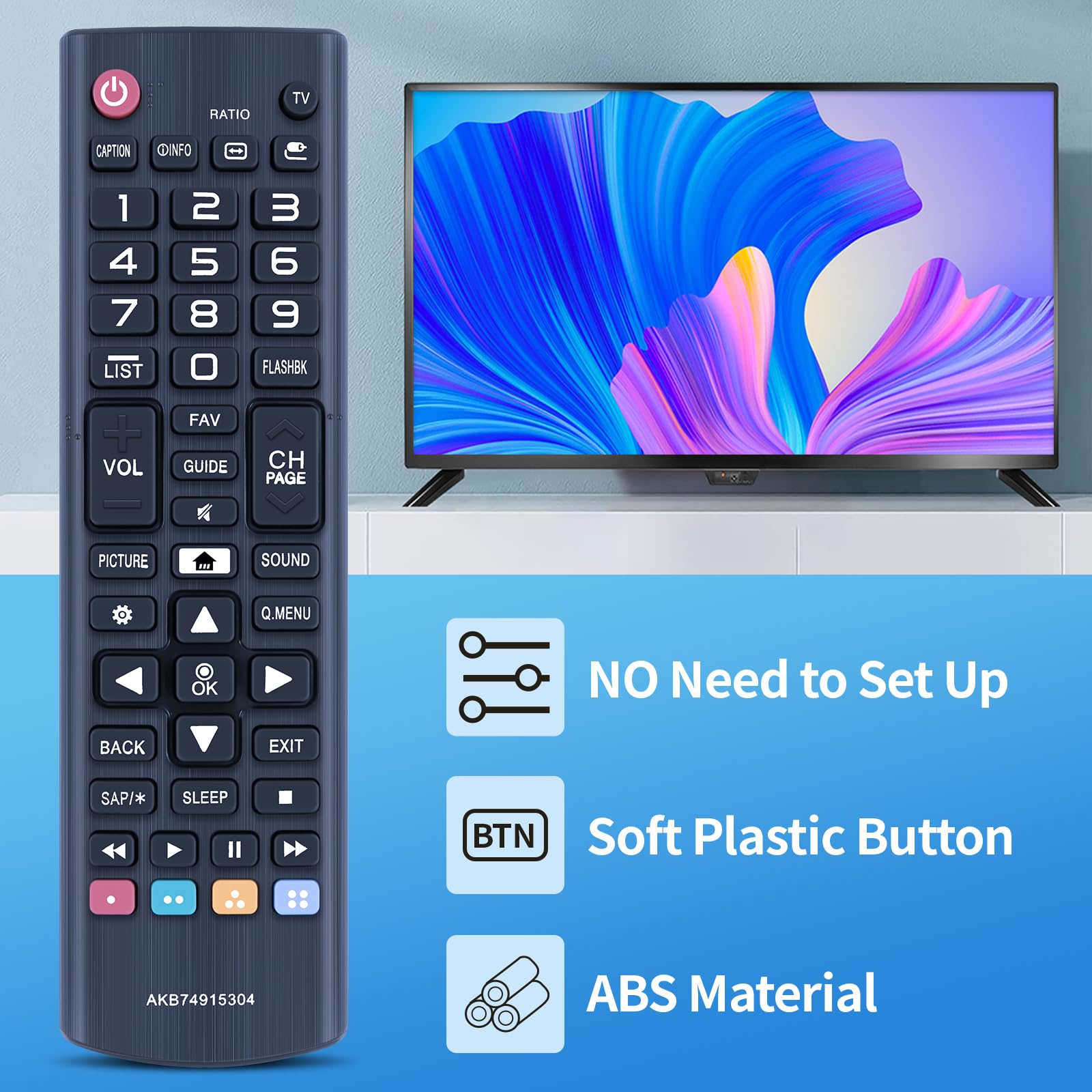 ALLIMITY AKB74475481 Télécommande Remplacer Pour LG HD LCD TV 32LF592U