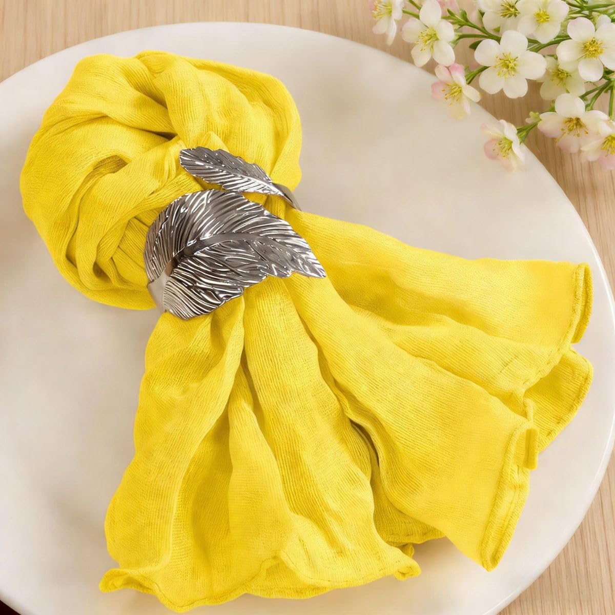 Cloth Napkins Set of 10 21"x21" Reusable Cheesecloth Napkins Bulk Yellow
