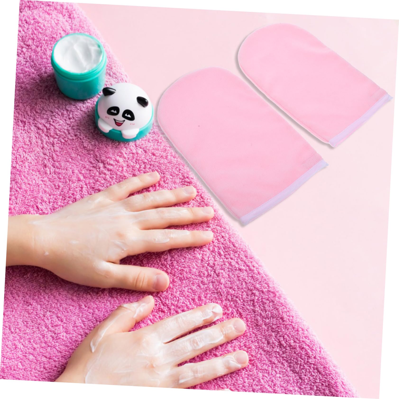 PACKOVE Paraffin Hand Treatment Gloves 2 Pack Waxed Cotton Spa Mittens for Women for Pedicure Paraffin Hand Spa
