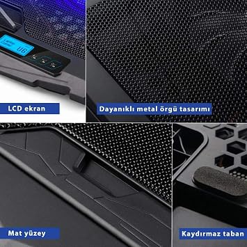 JUO C1 Led Screen Notebook Cooler Black