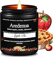 Apple Pie Scented Soy Wax Candle - Warm Cinnamon Baked Apple Aroma, 7oz Holiday Christmas Gift for Cozy Home Decor Women Men