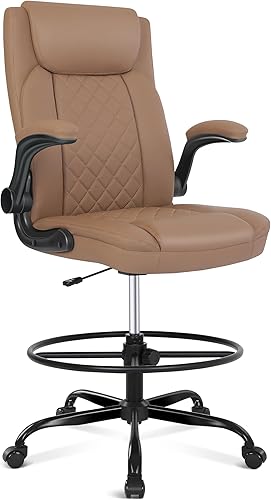 Misolant Silla de dibujo, silla de oficina alta para escritorio de pie, silla de pie con altura ajustable y reposabrazos abatibles, silla de dibujo